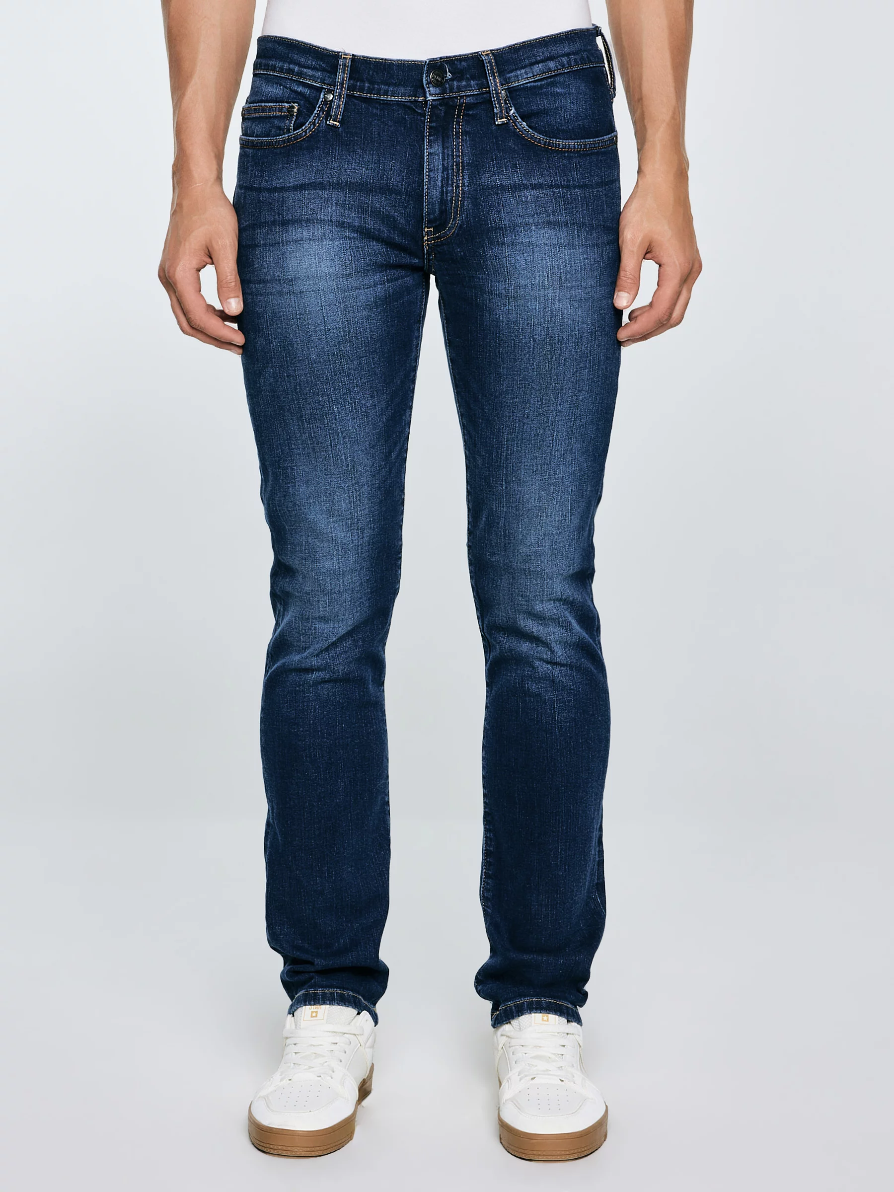 Jeansy męskie dopasowane granatowe Tobias 401
