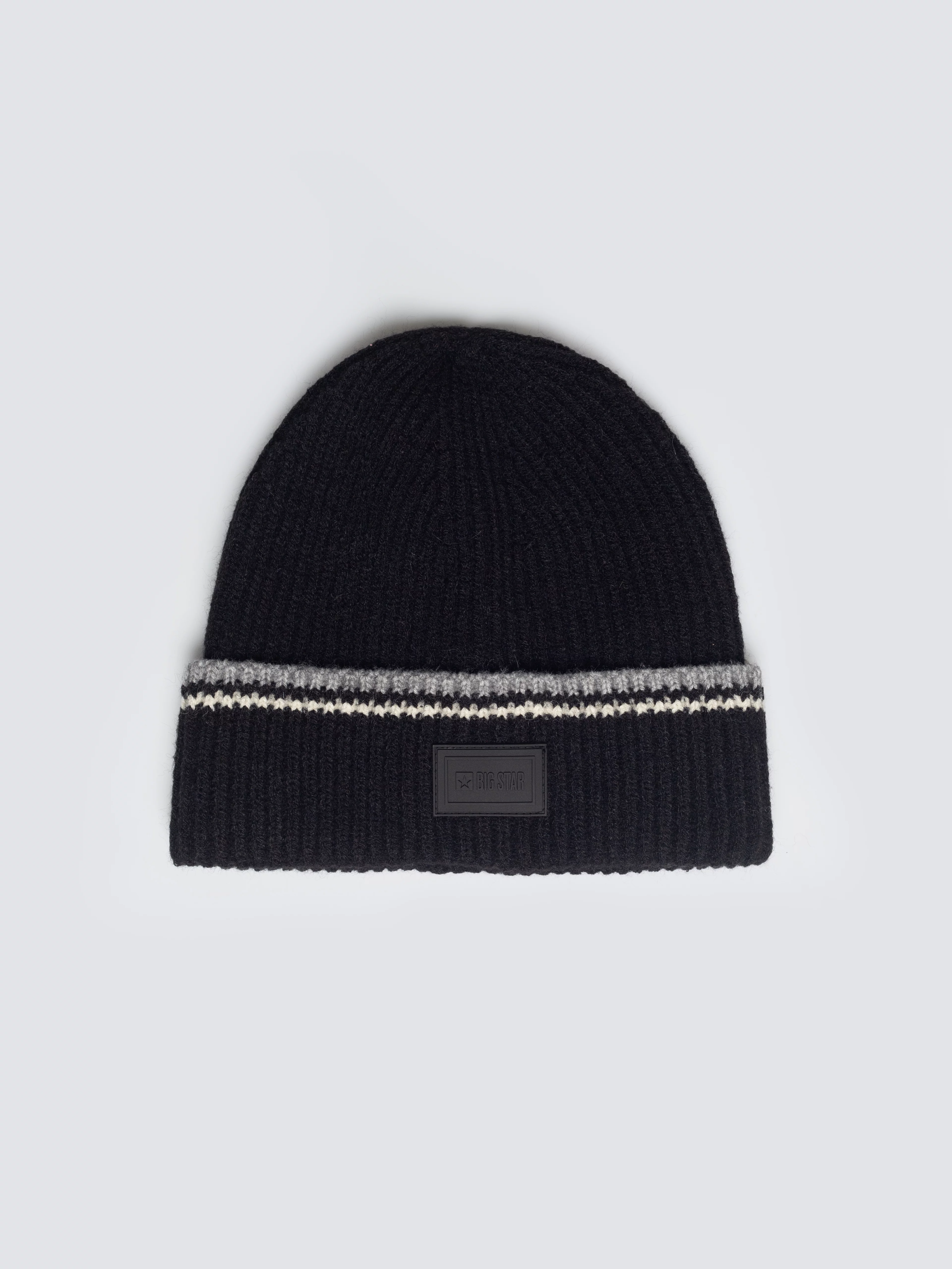 Czapka męska z kolorowym akcentem czarna Wandegor 907