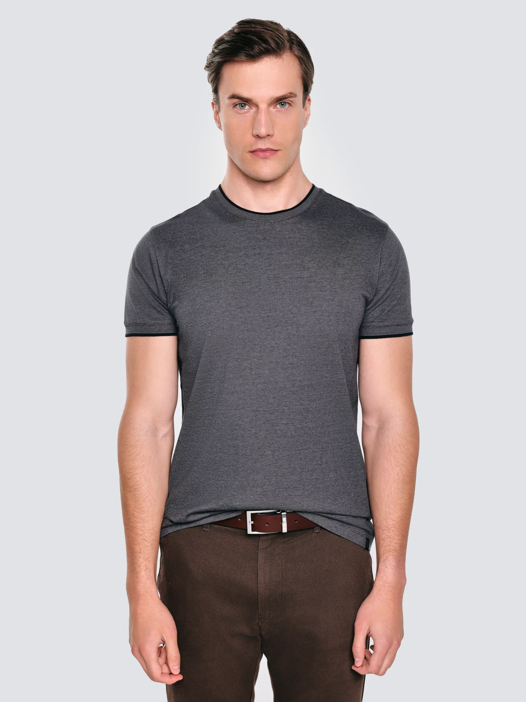 Koszulka męska melanżowa szara Lobber 906