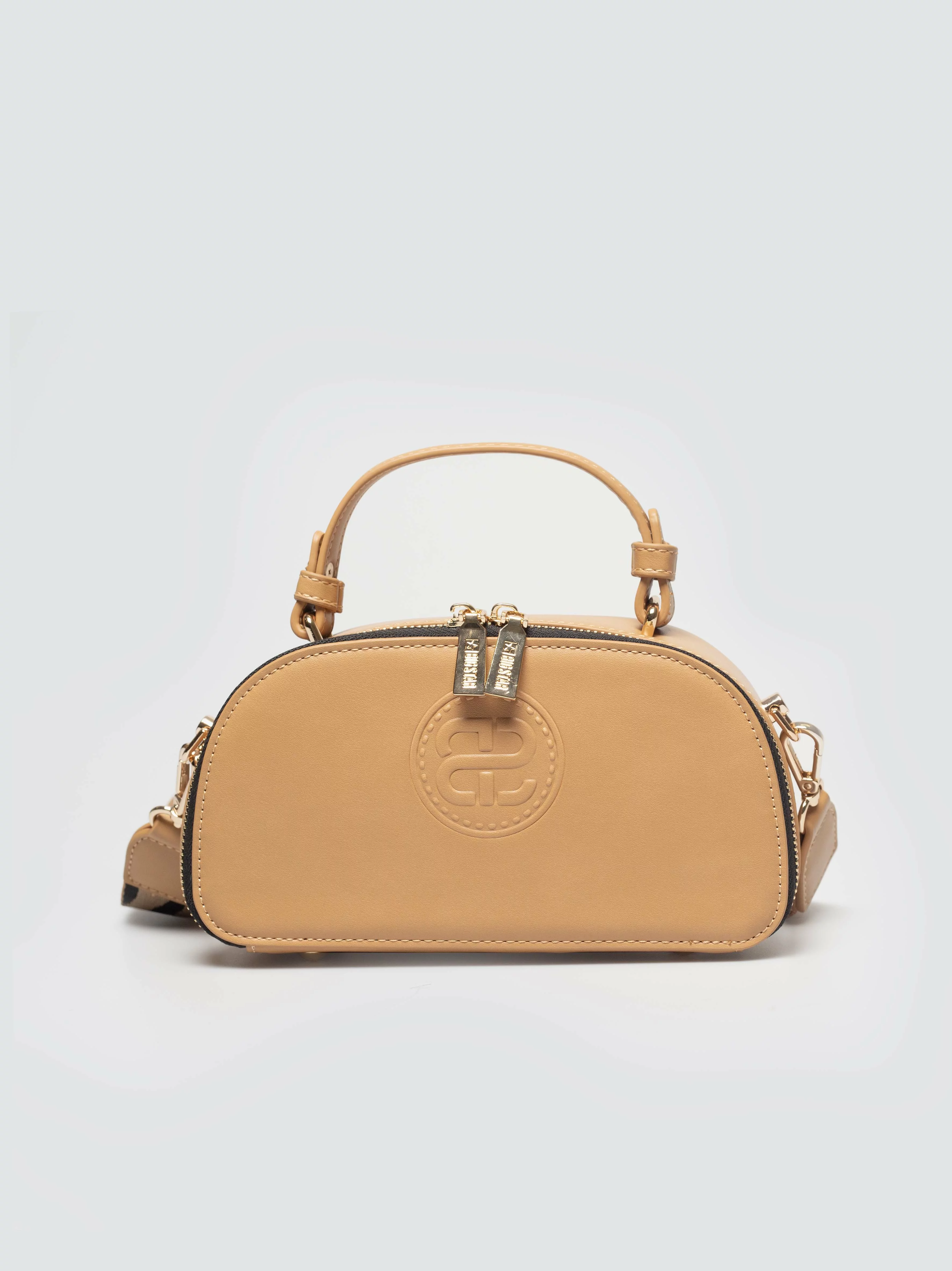 Torebka damska do ręki z dodatkowym paskiem beżowa RR574272 801