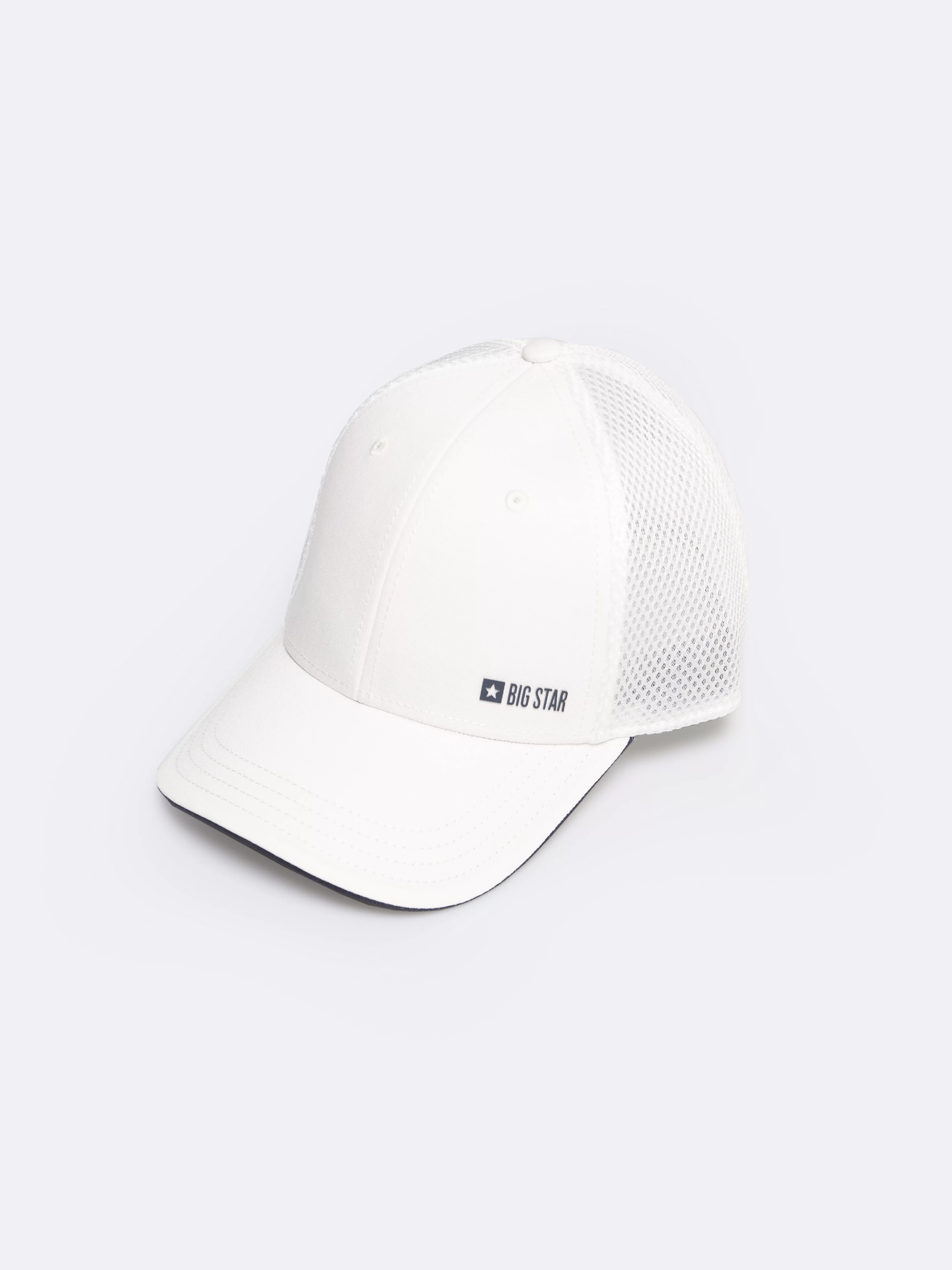 Czapka męska z daszkiem z siatką biała Vintygos 100