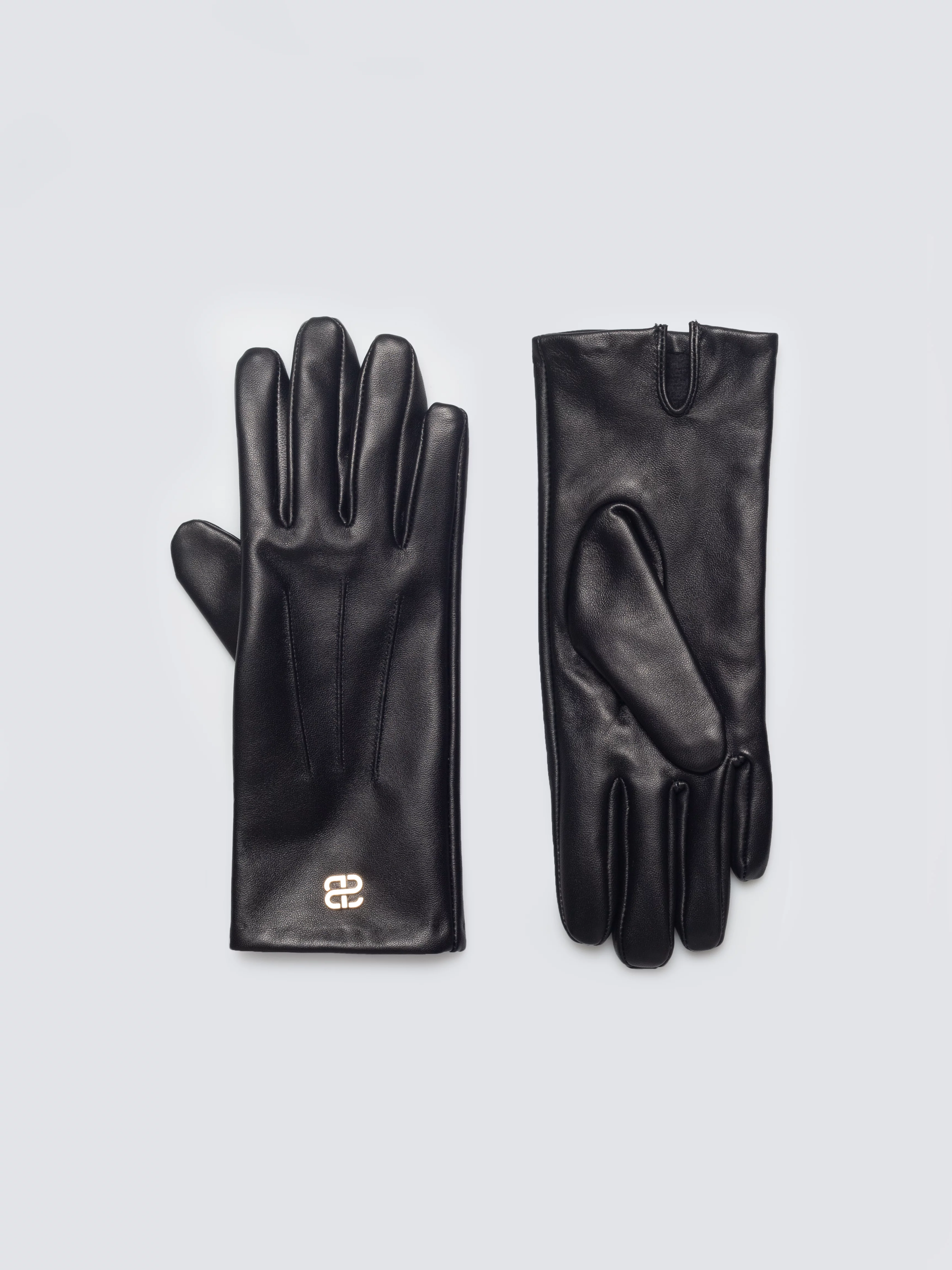 Rękawiczki damskie skórzane czarne Caroler 906