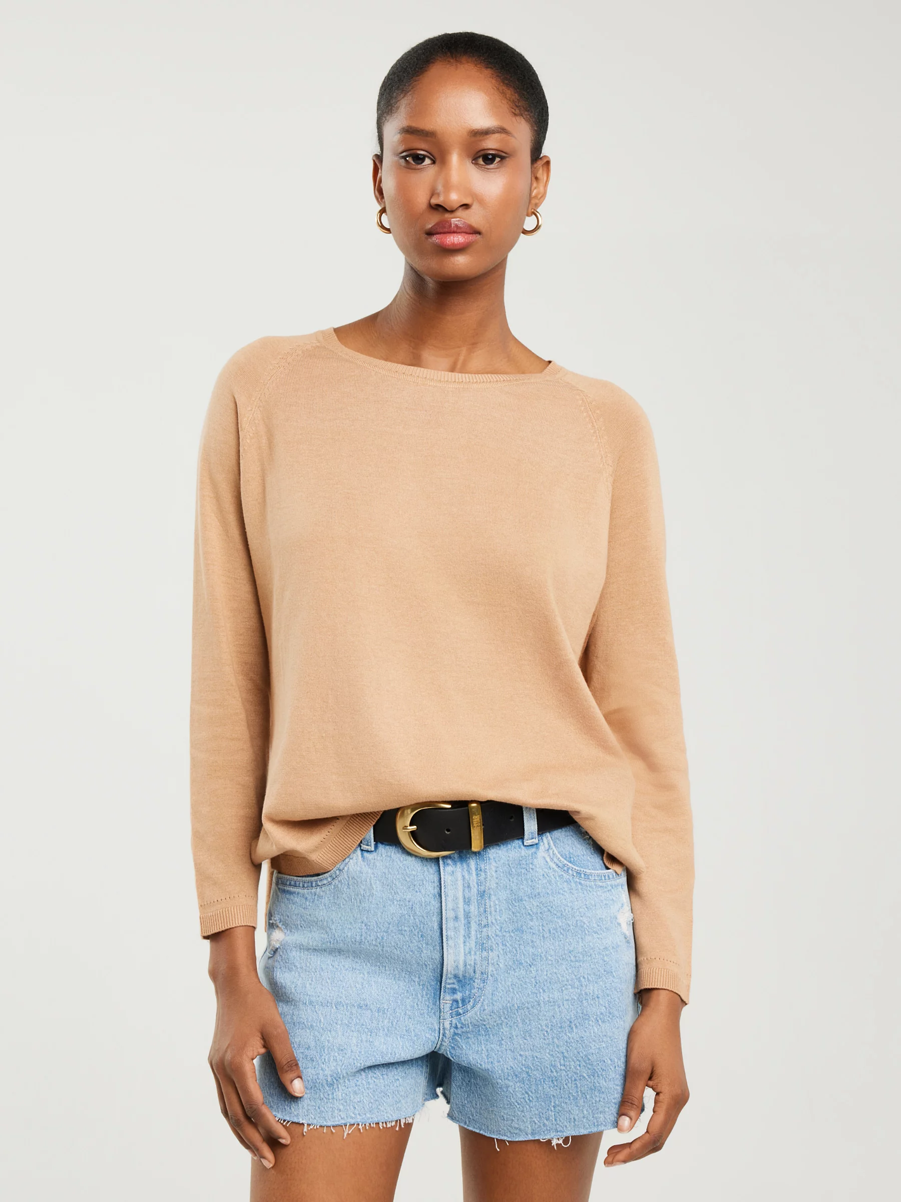 Sweter damski z wiskozy brązowy Airin 802