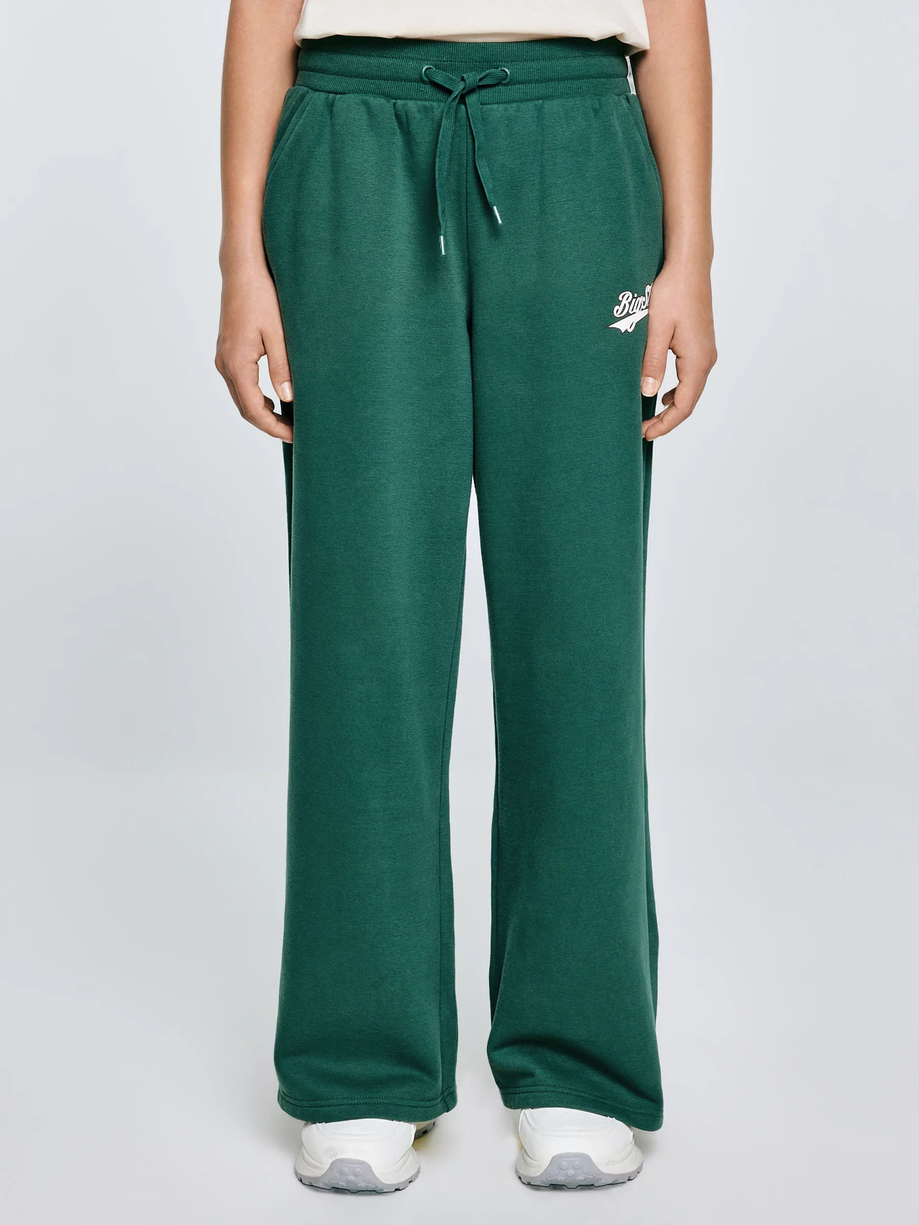 Spodnie dziewczęce dresowe wide zielone Rubiliapw 304