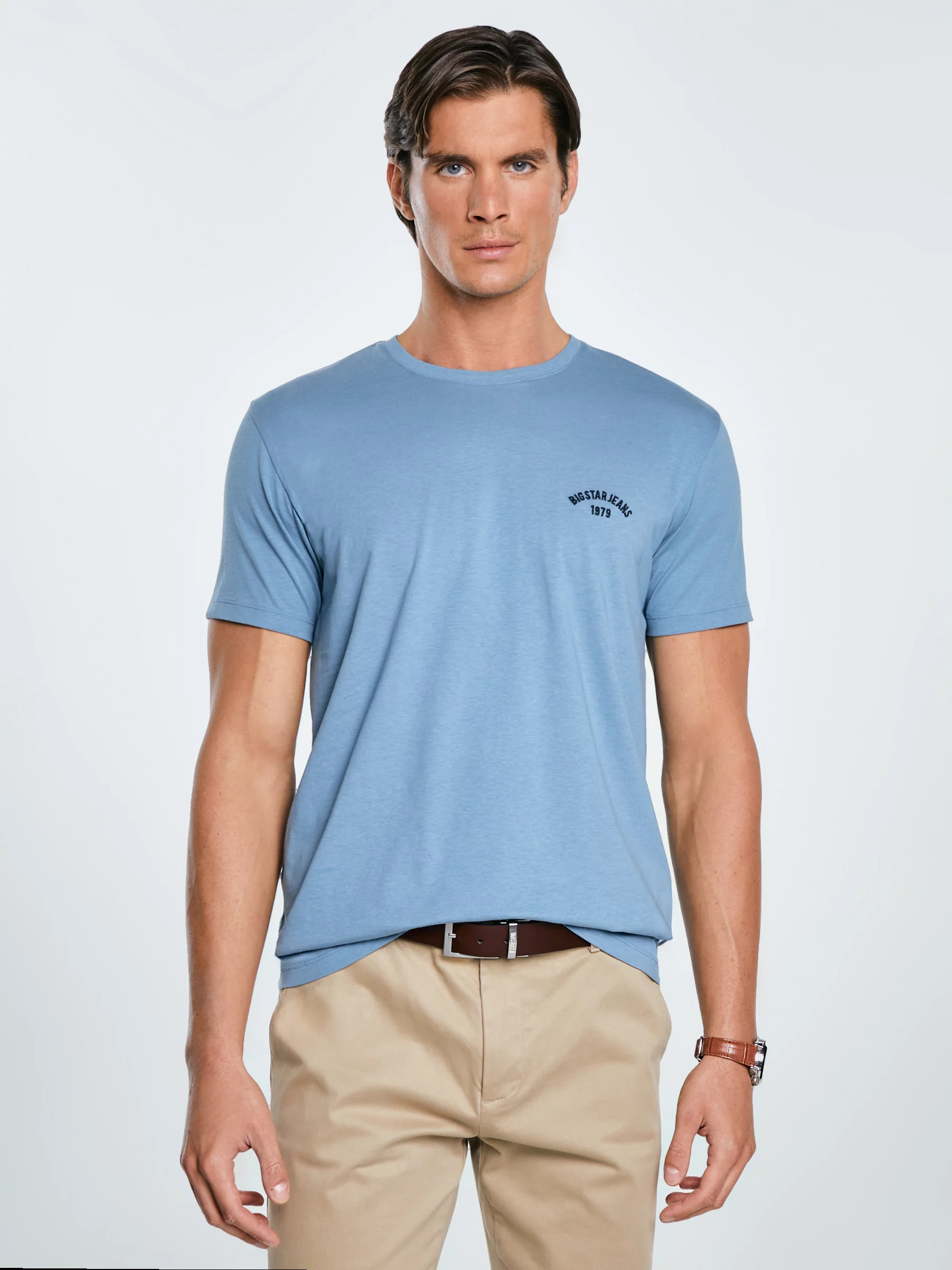 Koszulka męska bawełniana niebieska Vincer 401