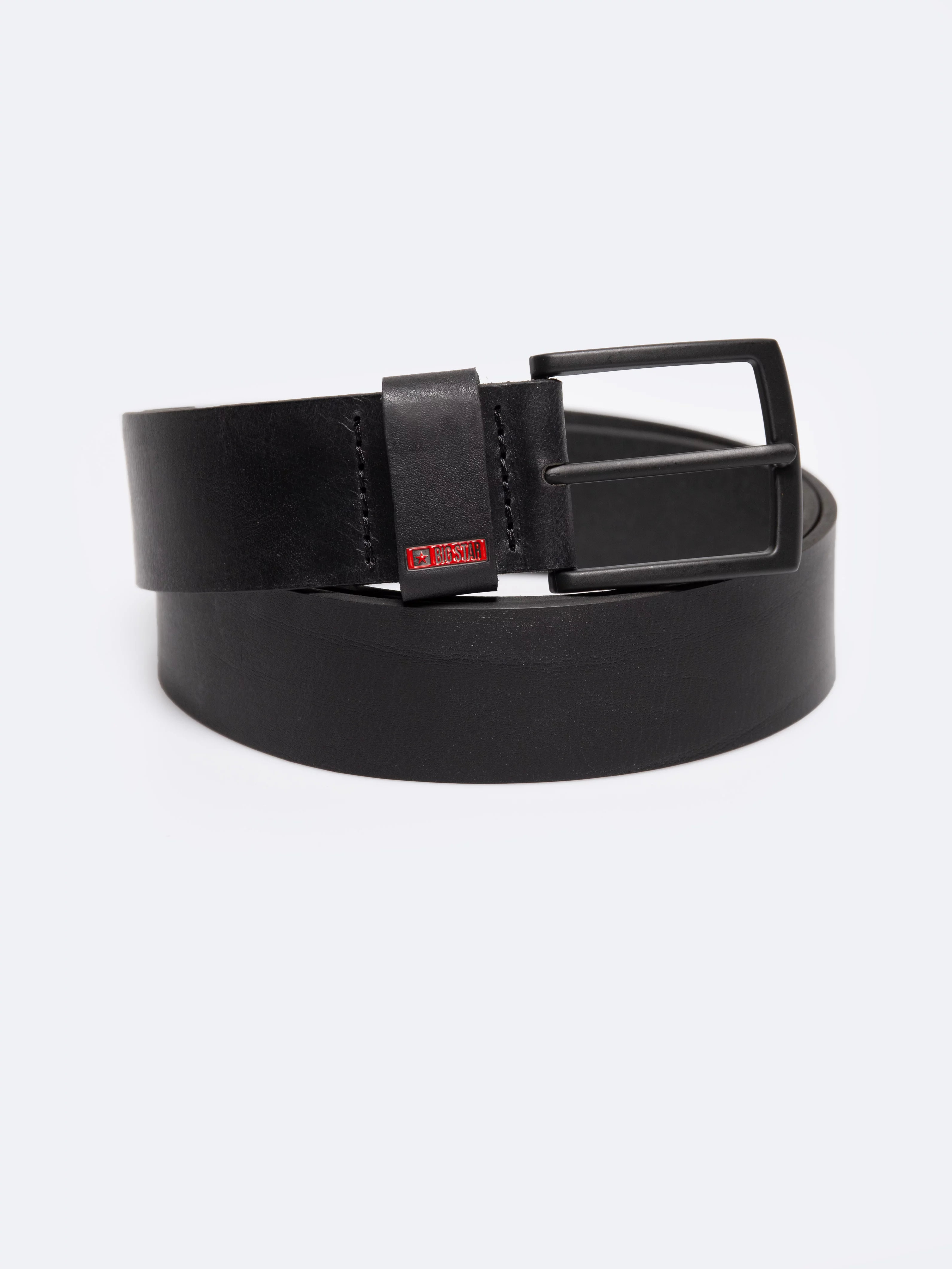 Pasek męski skórzany czarny Piros 906