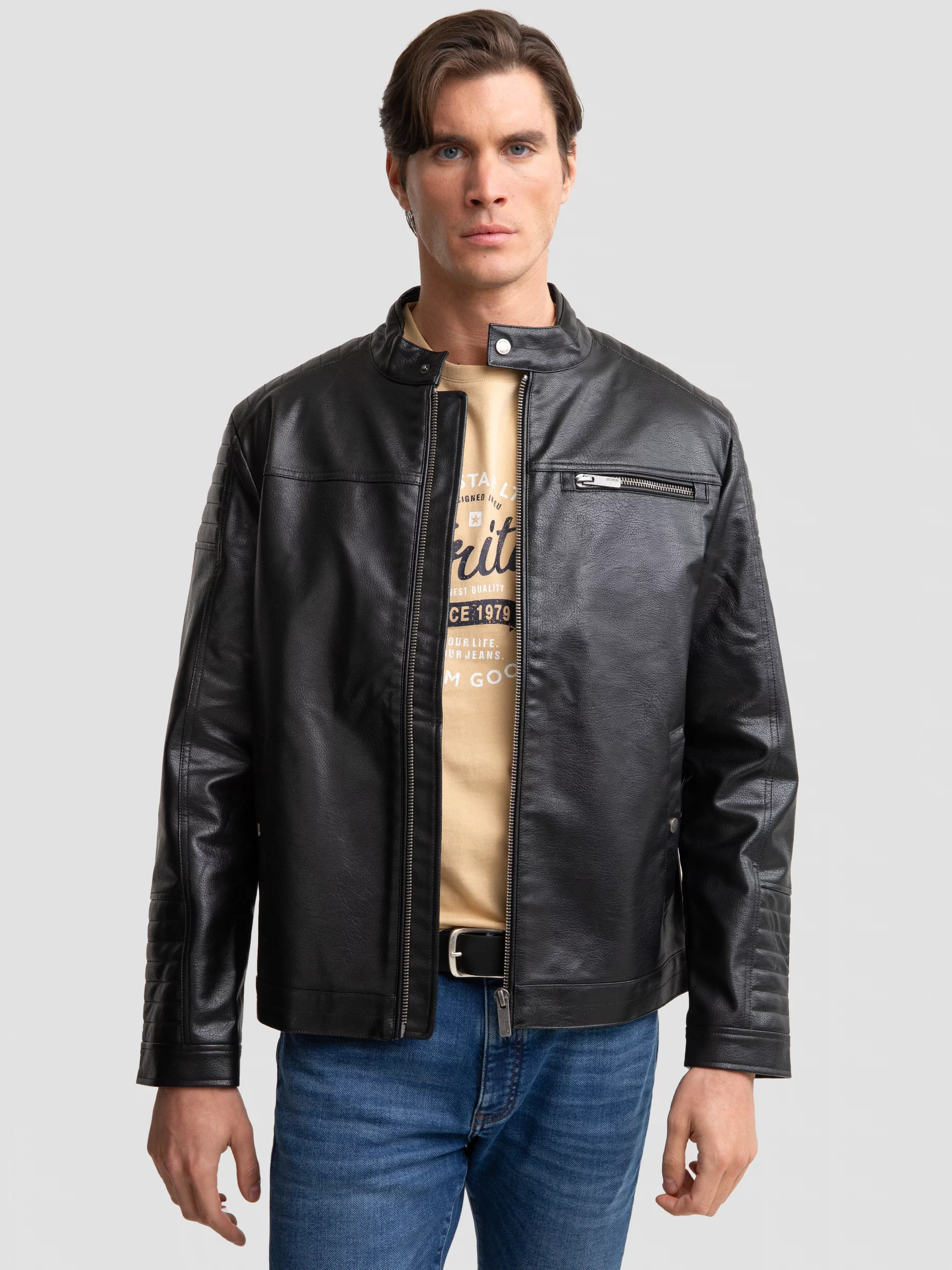 Kurtka męska biker czarna Dall 906