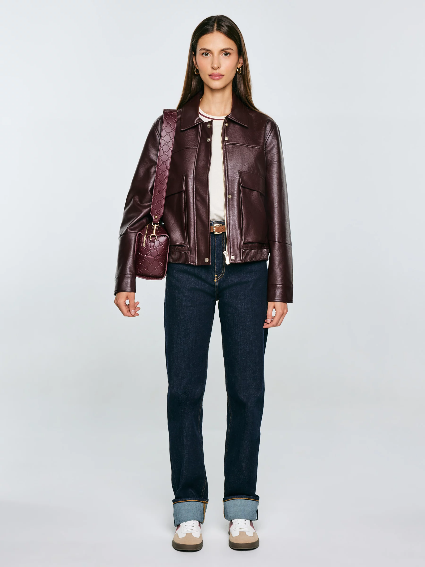 Sneakersy damskie ze skóry naturalnej białe SS274687 101