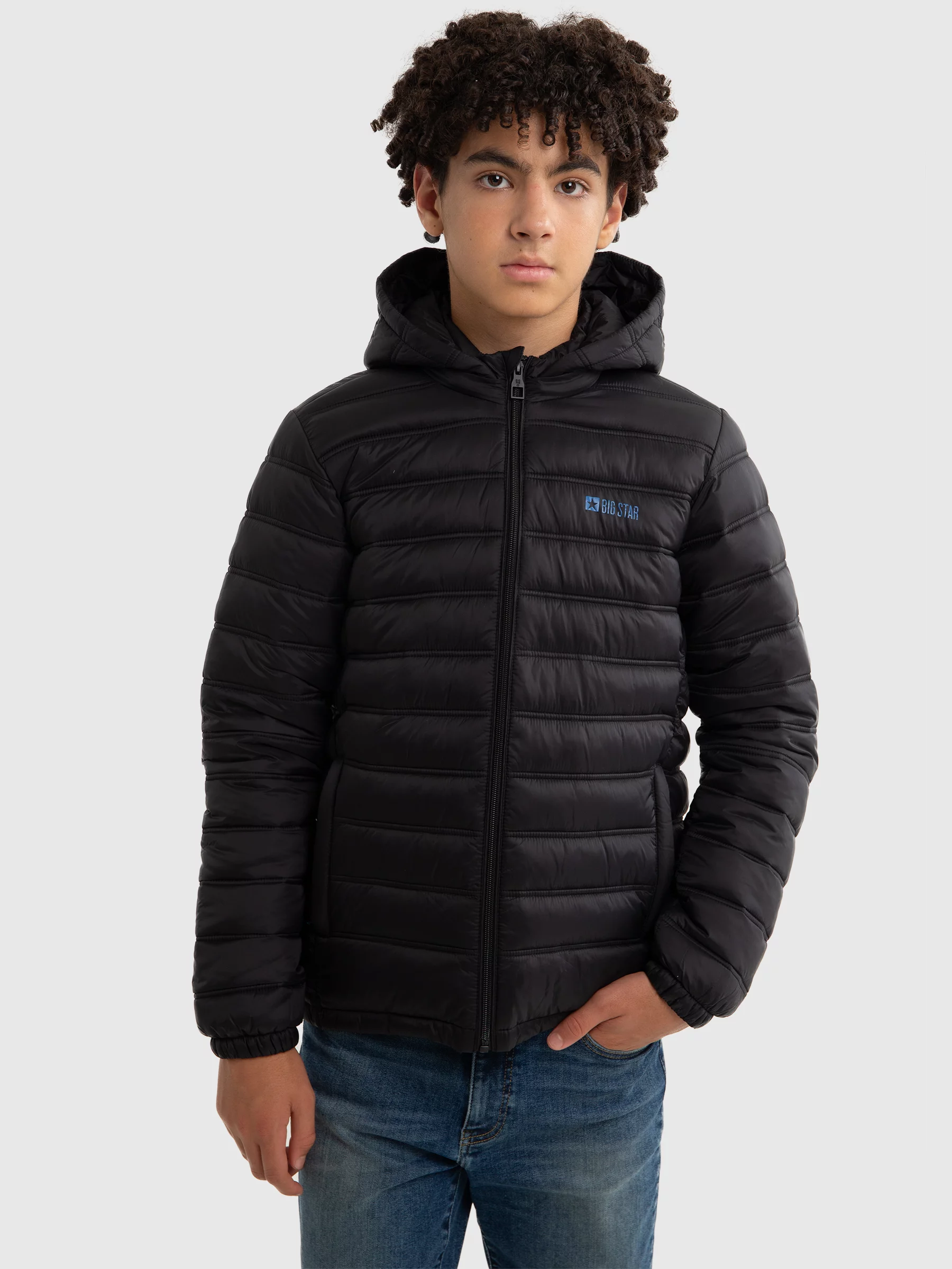 Kurtka chłopięca przejściowa czarna Acarfino 906