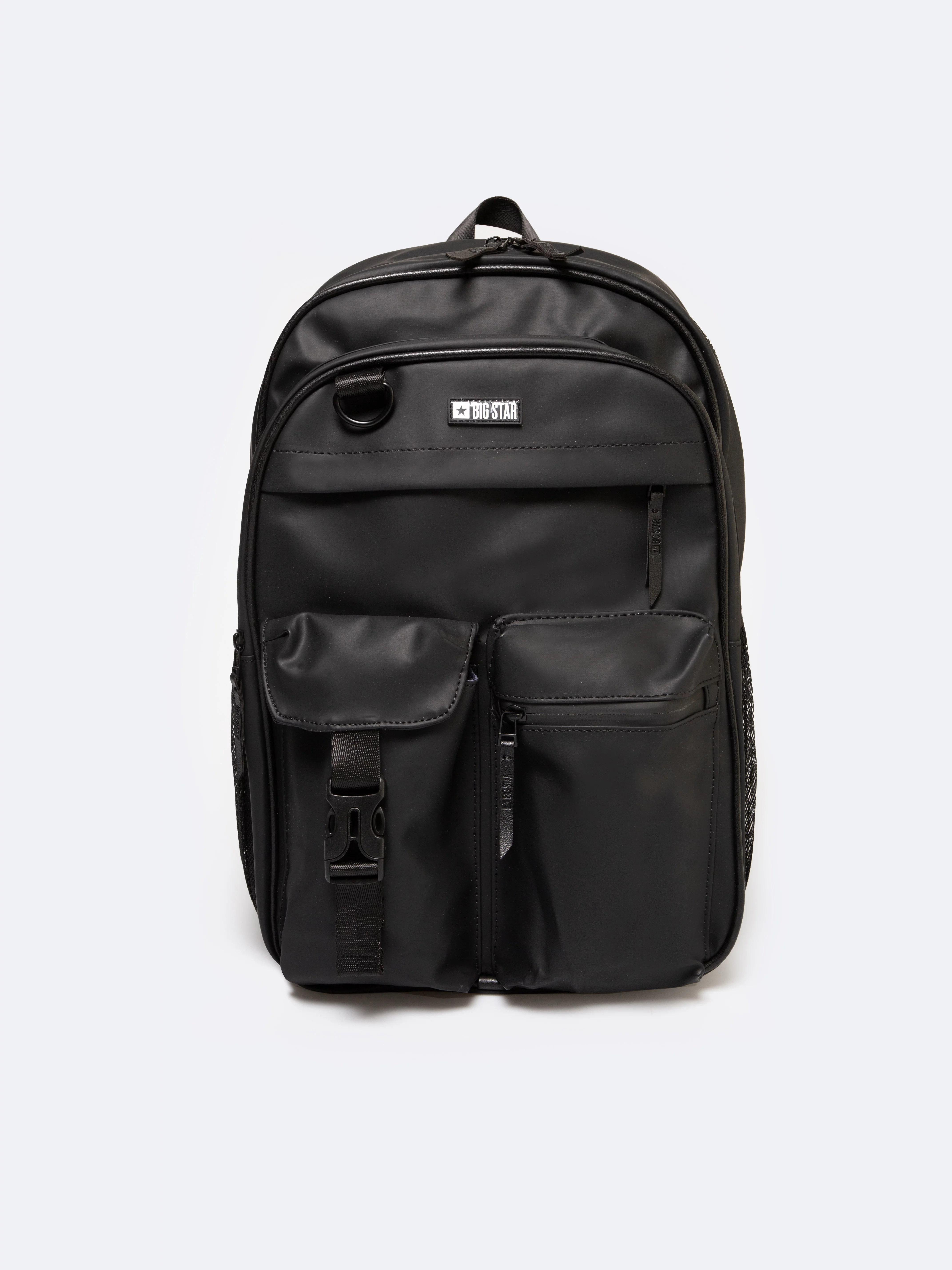 Plecak z ozdobnymi kieszonkami czarny Simone 906