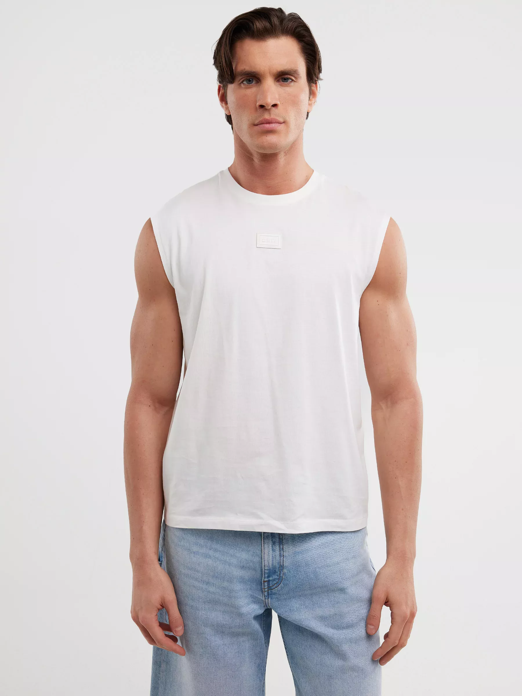 Koszulka męska bez rękawów biała Irrer 100