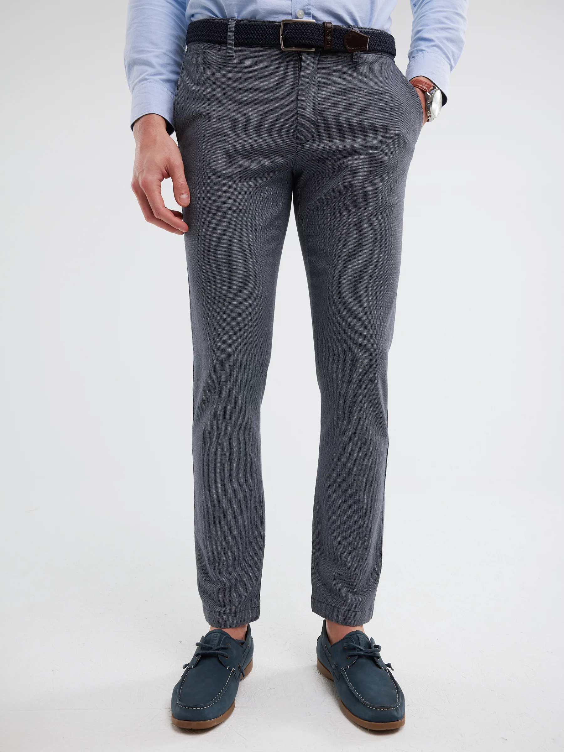 Spodnie męskie chinosy niebieskie Erhati 402