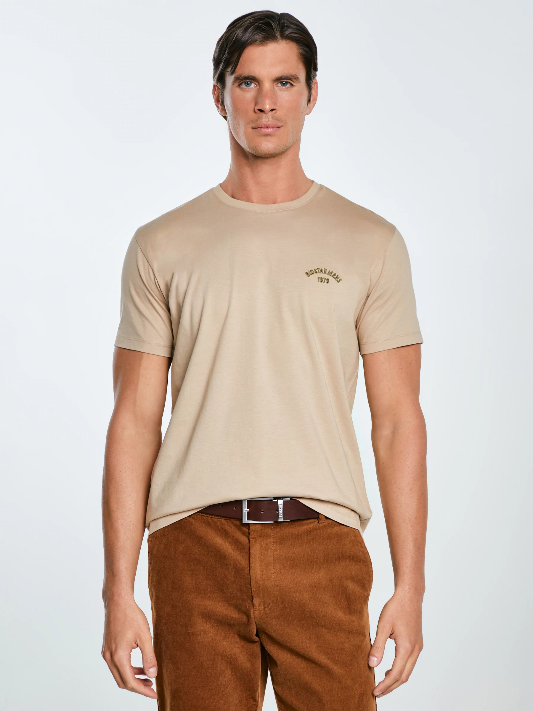 Koszulka męska bawełniana beżowa Vincer 805