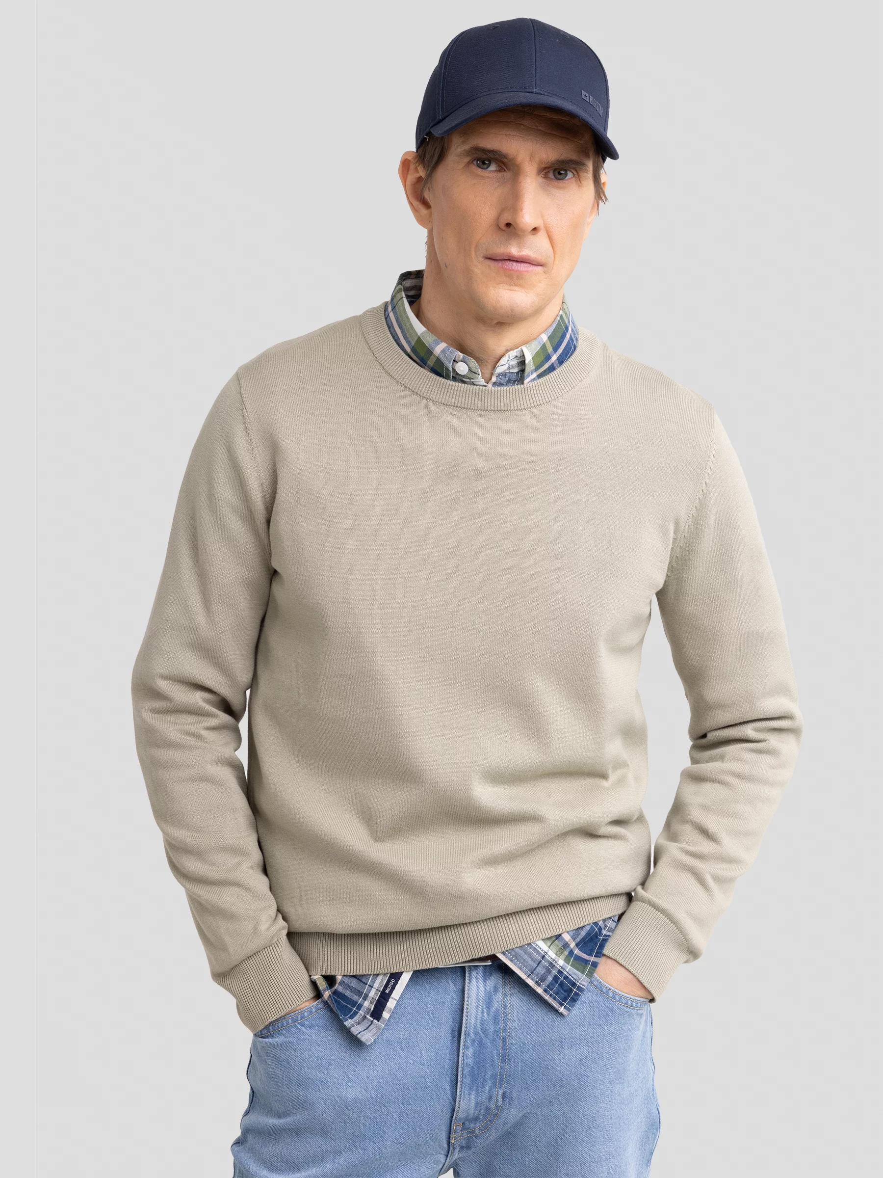 Sweter męski bawełniany pistacjowy Basilian 300