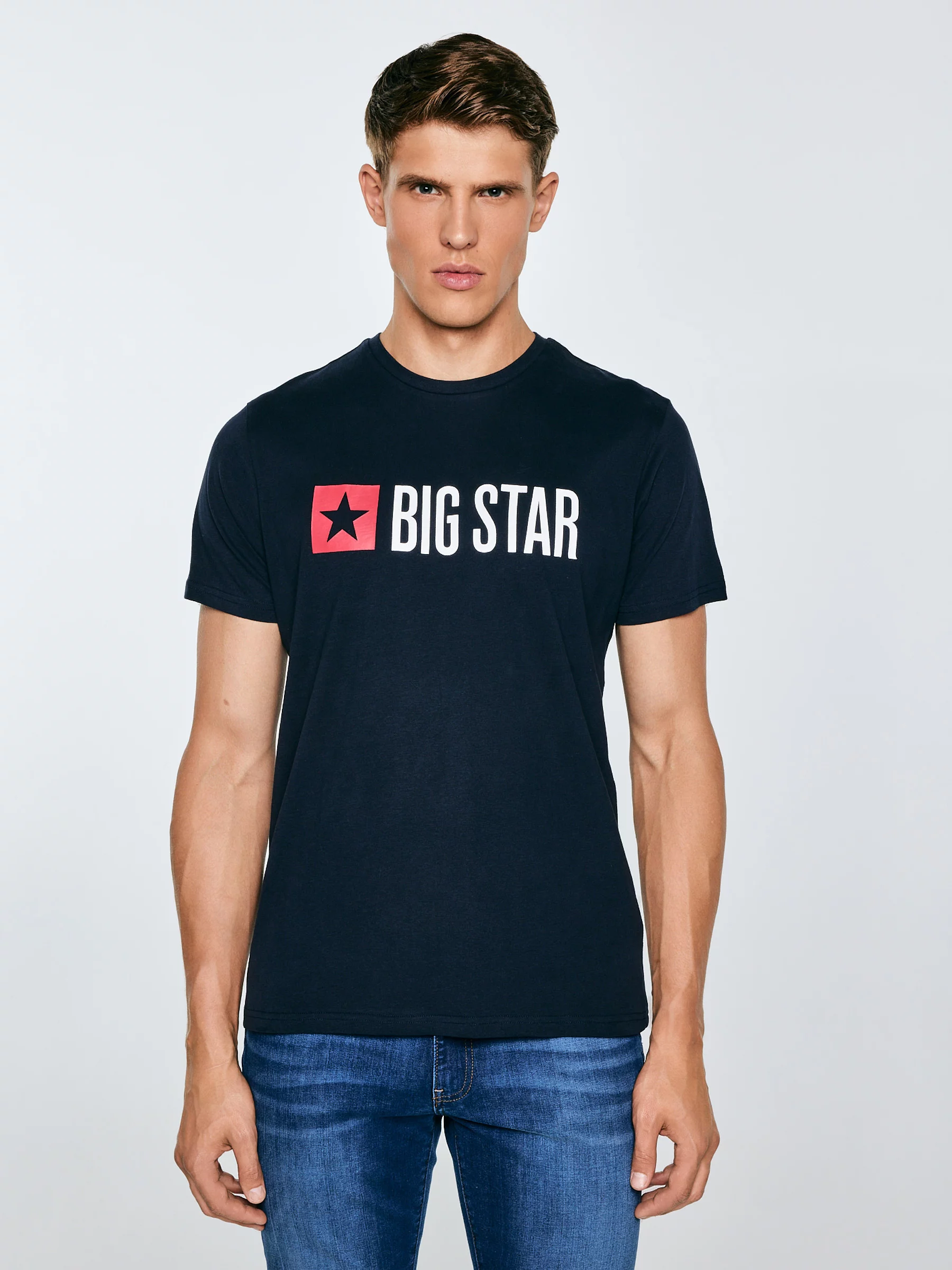 Koszulka męska z logo BIG STAR granatowa Quado 403