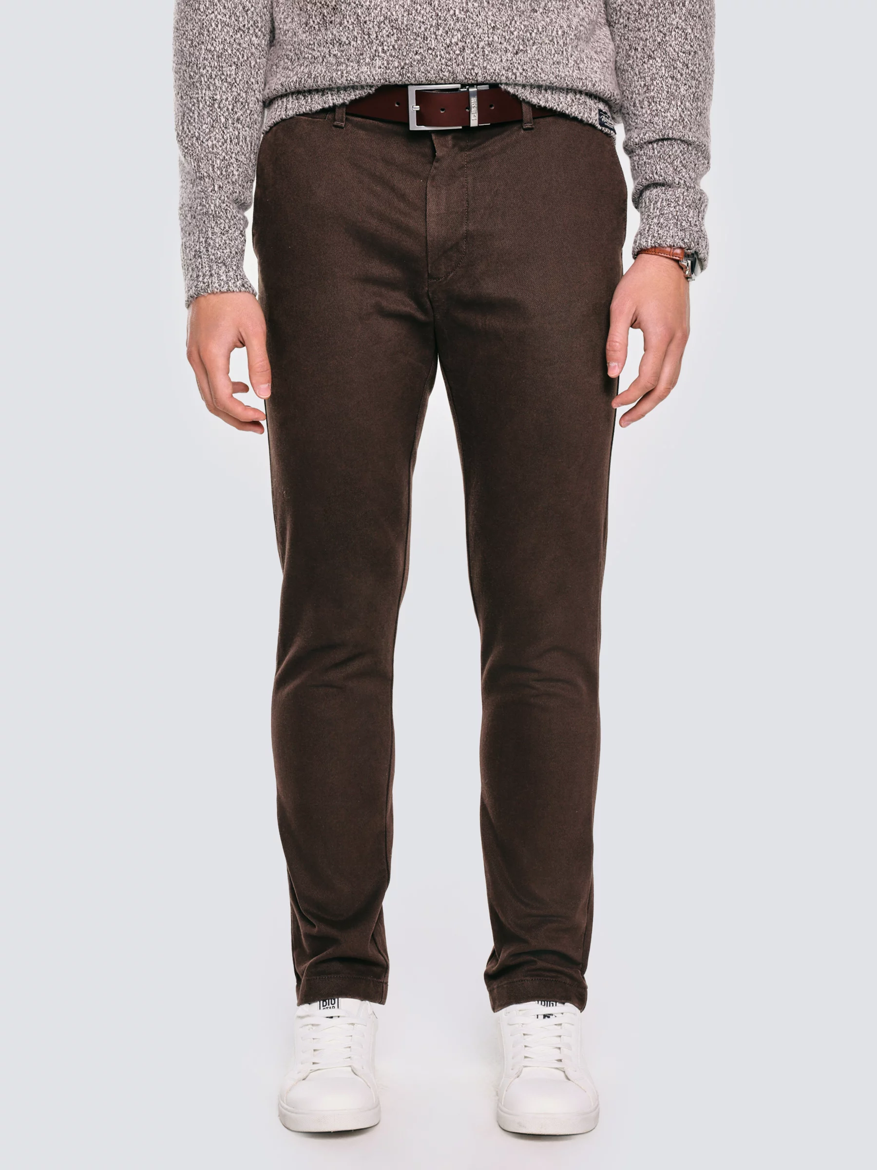 Spodnie męskie chinosy brązowe Erhatin 803