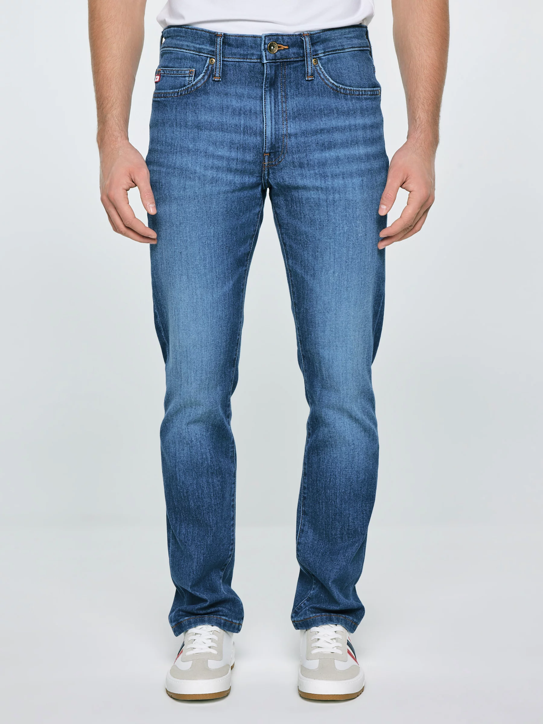 Jeansy męskie dopasowane granatowe Terry High Waist 552