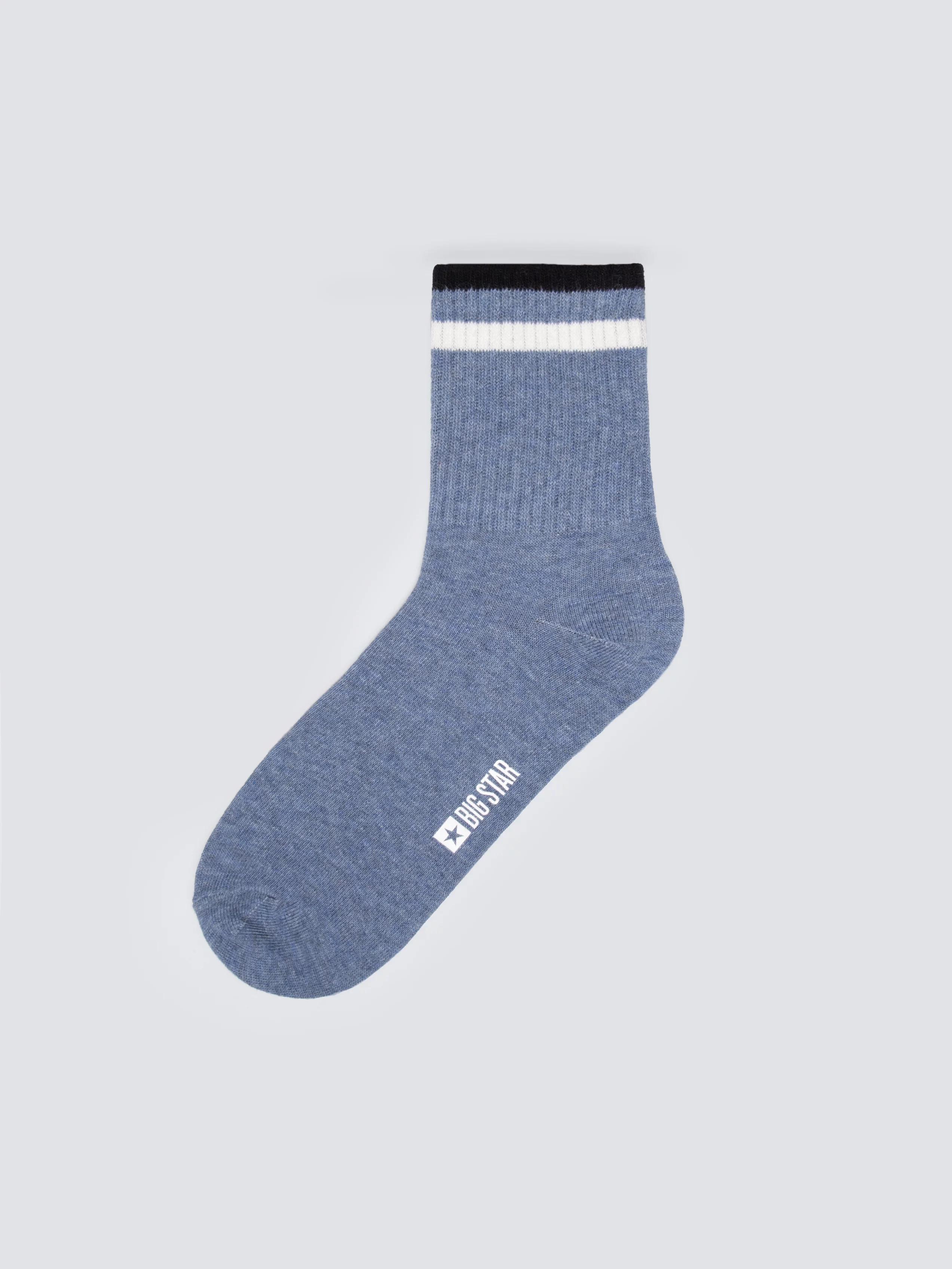 Skarpety męskie z paskami niebieskie Ribi 402