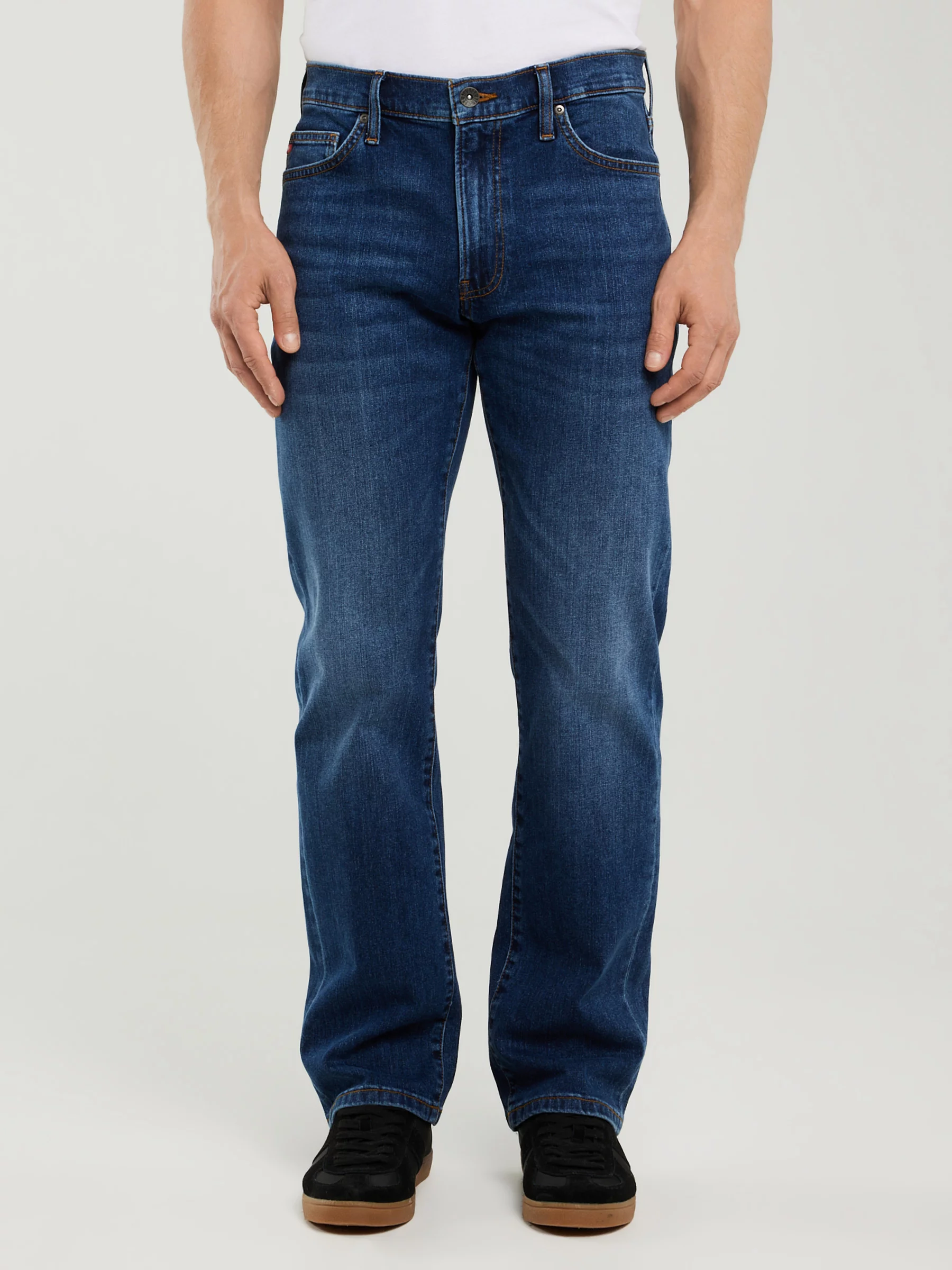 Jeansy męskie z prostą nogawką granatowe Trent 481