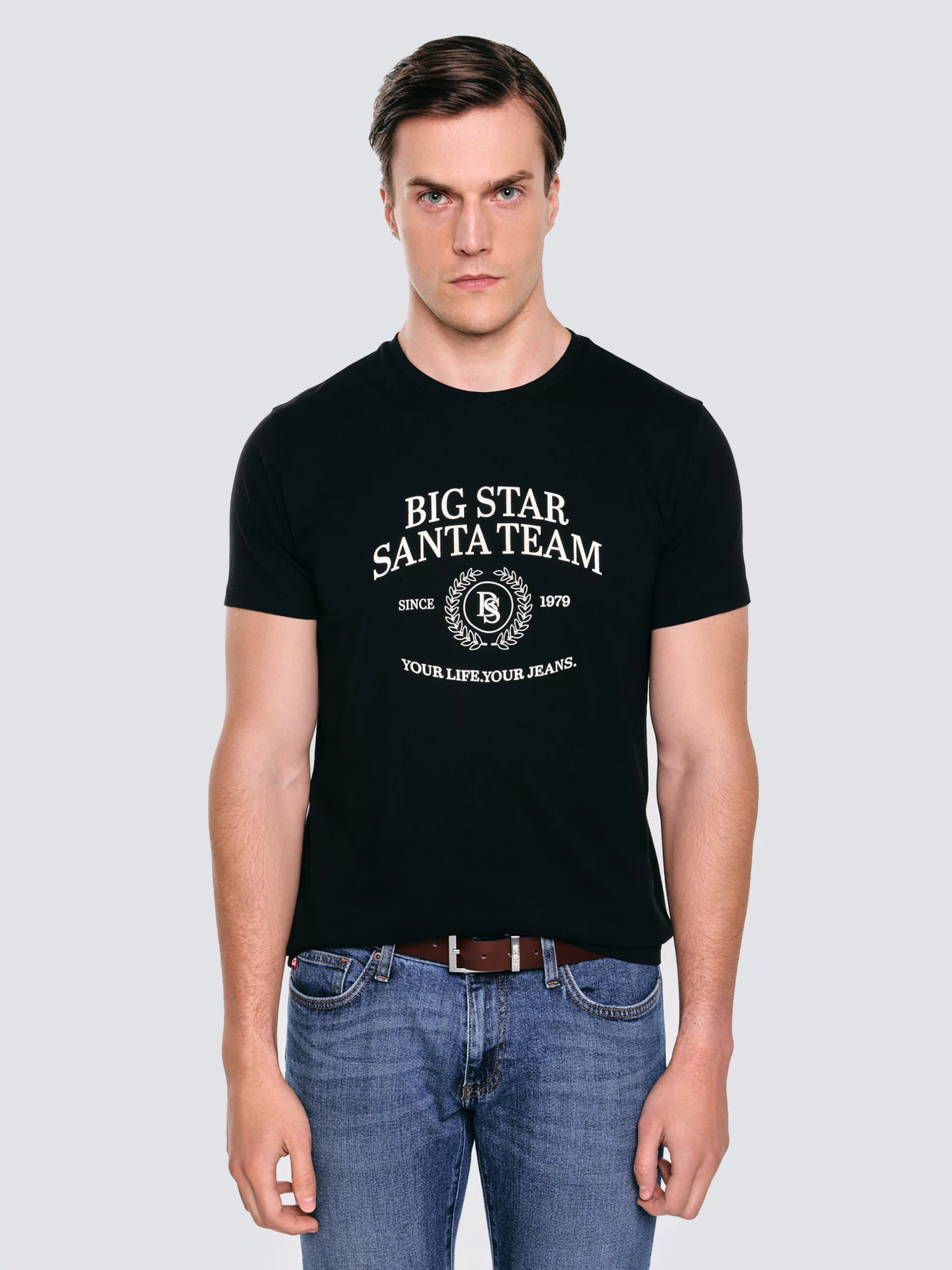 Koszulka męska z nadrukiem czarna Marr 906