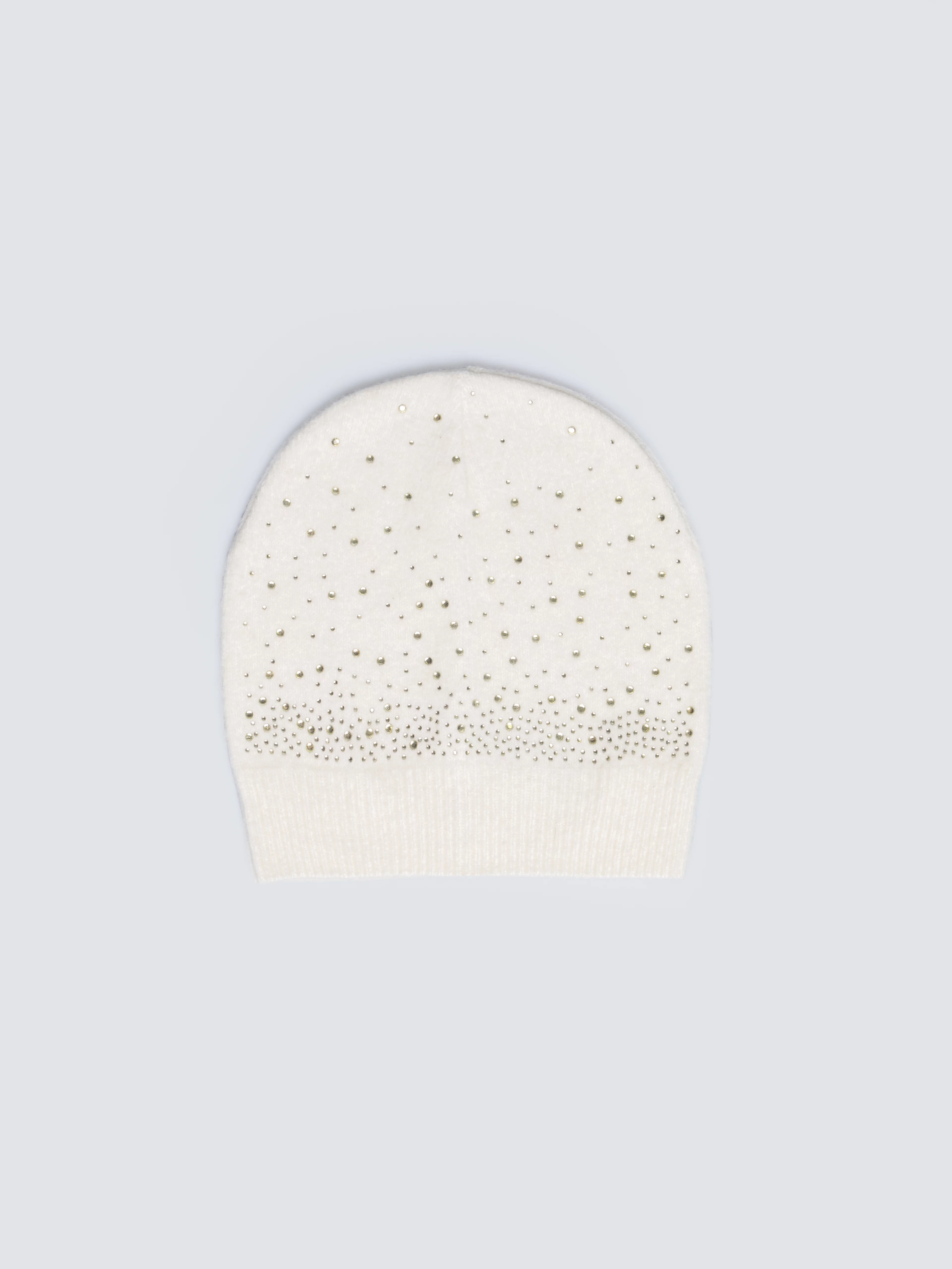 Czapka damska z kryształkami kremowa Cristas 103