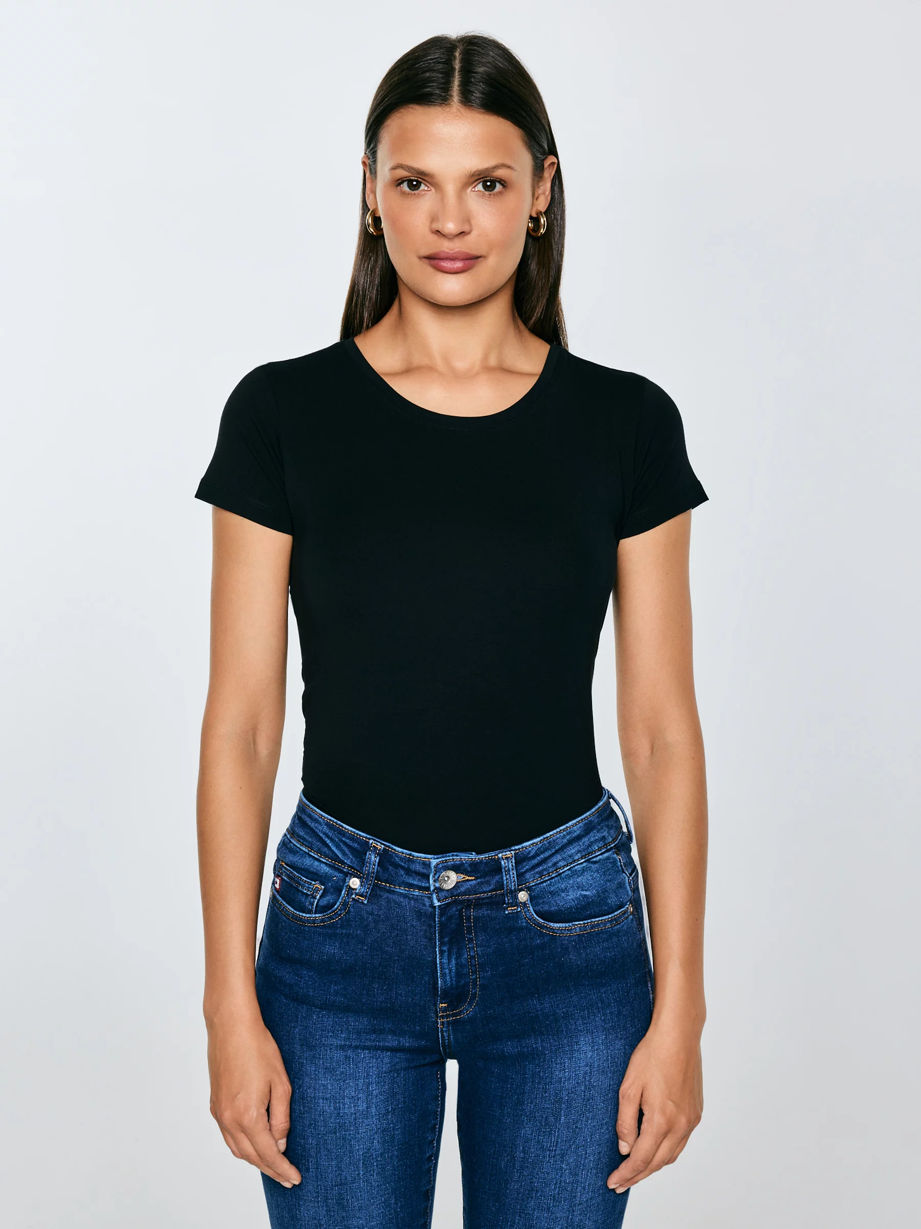 Koszulka damska z bawełny supima czarna Supiclassica 906