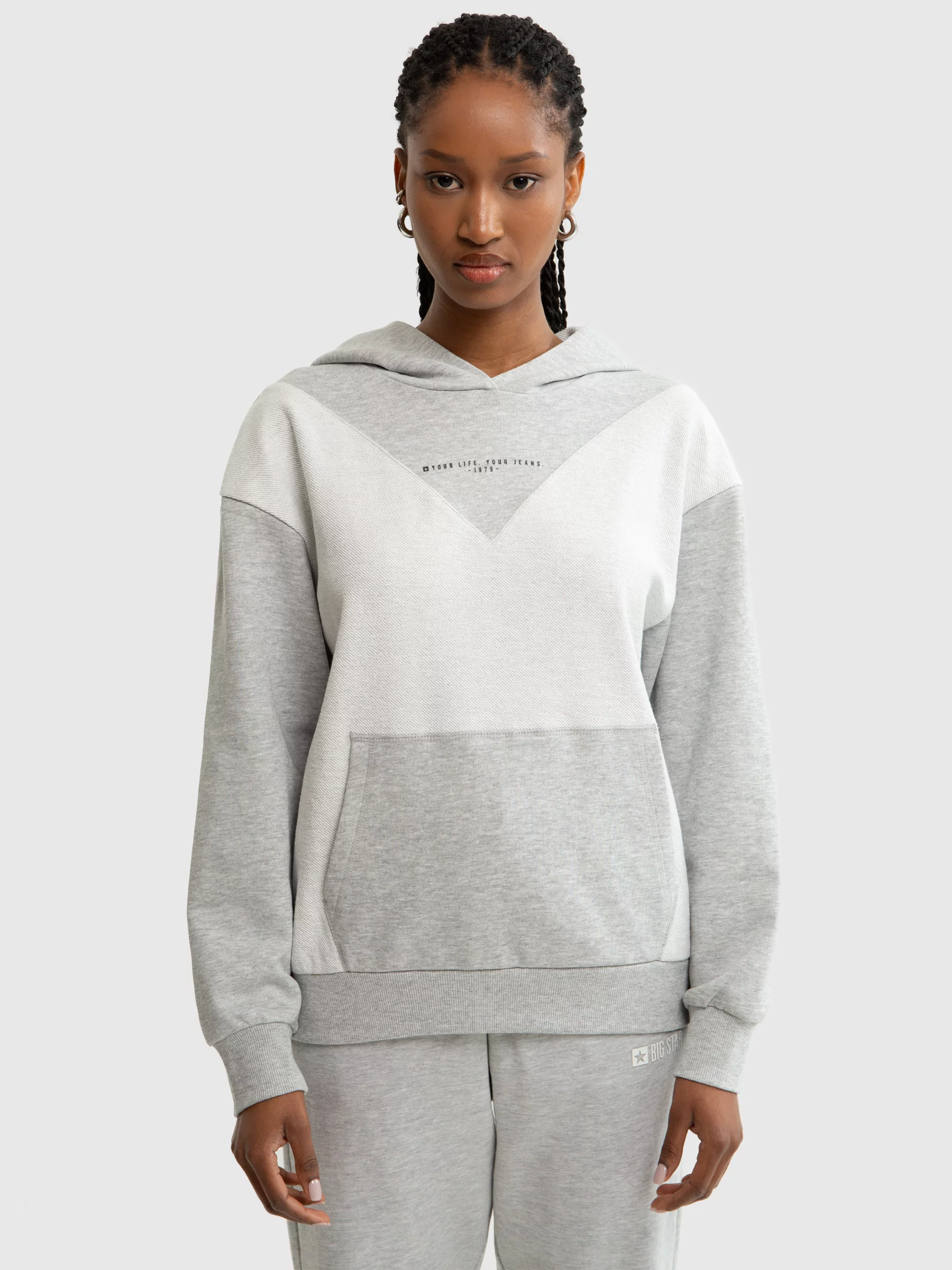 Bluza damska z kapturem szara Kaitlyn 901