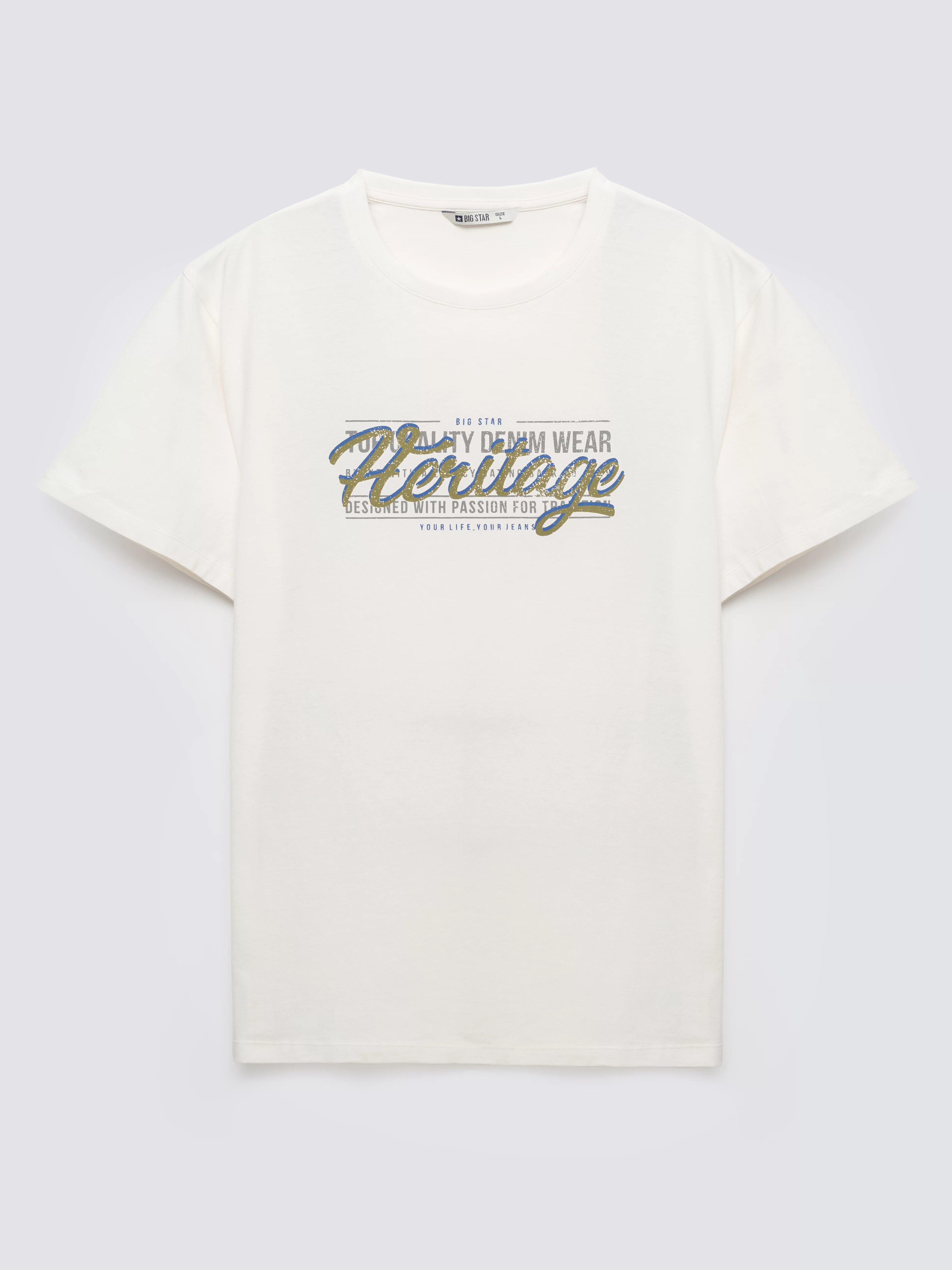 Koszulka męska z nadrukiem biała Keren 100