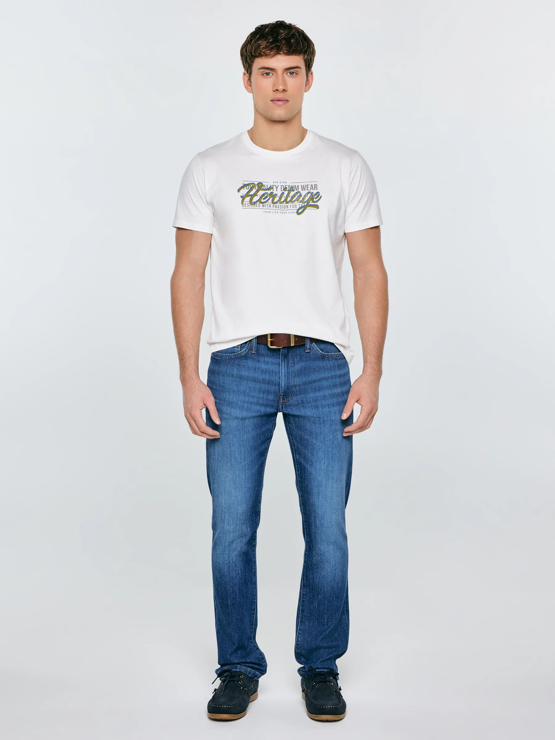 Koszulka męska z nadrukiem biała Keren 100