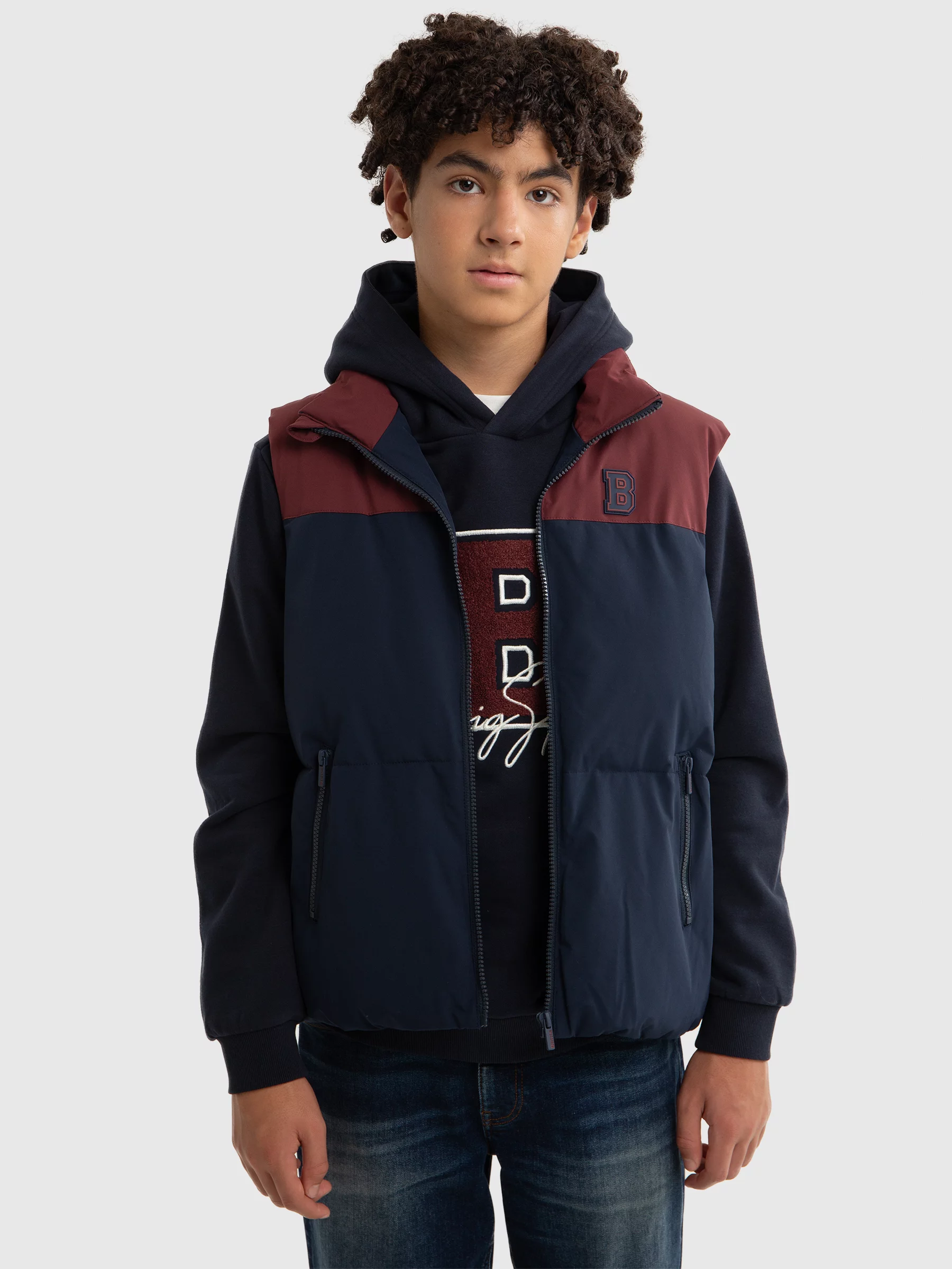 Kamizelka chłopięca ocieplana granatowa Manuel 403