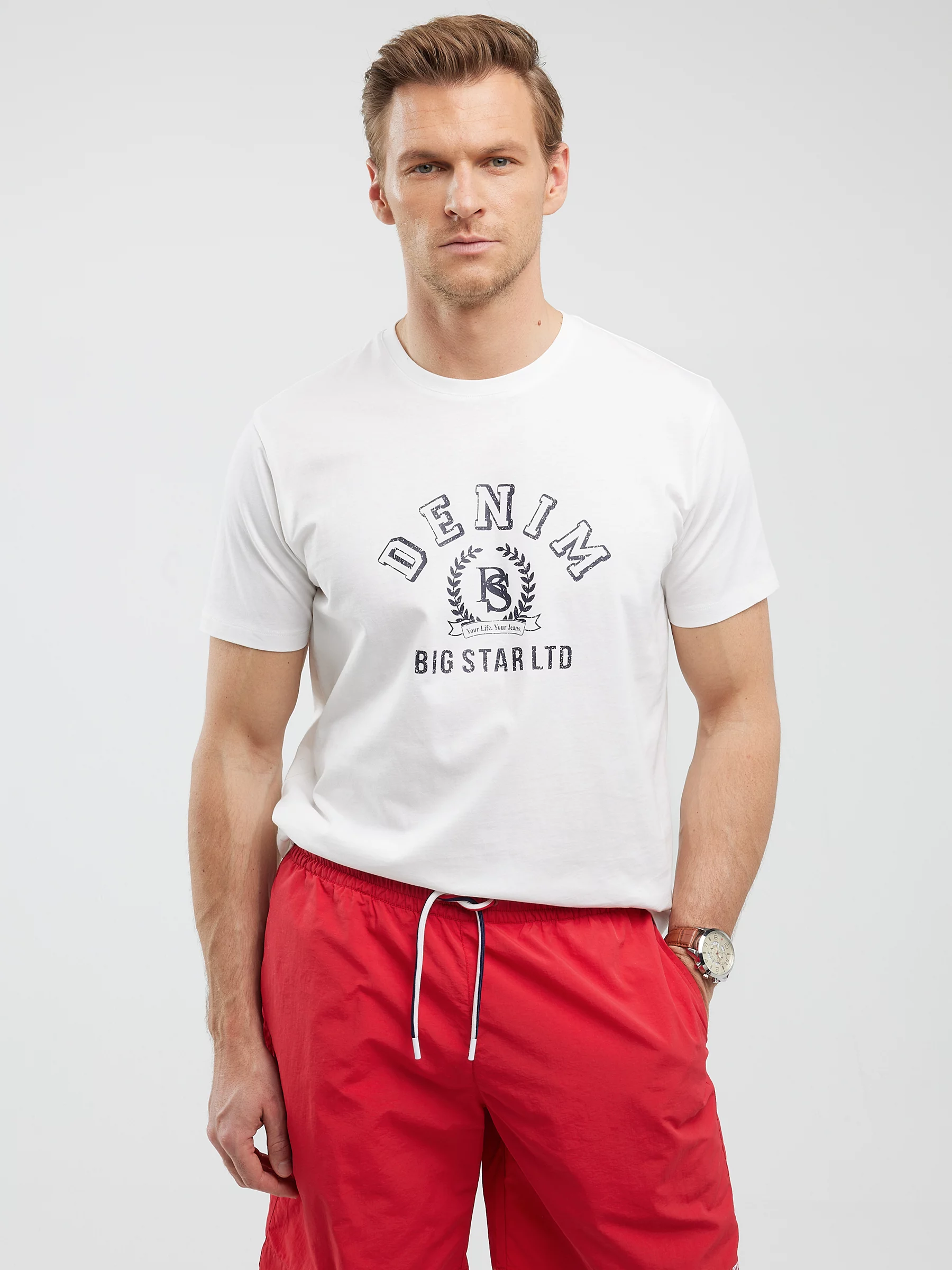 Koszulka męska z nadrukiem biała Bester 100