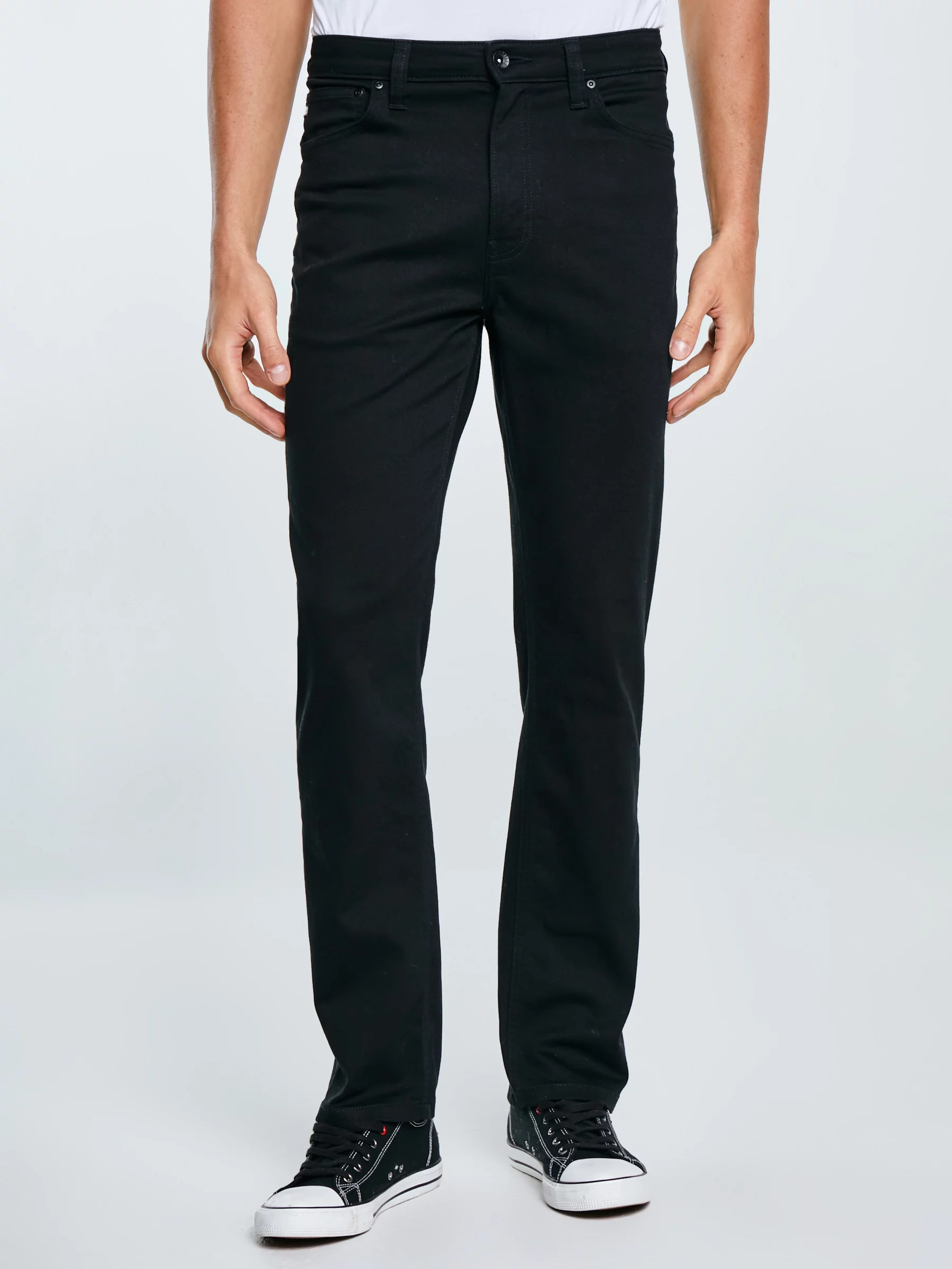 Jeansy męskie z prostą nogawką czarne Toros 915