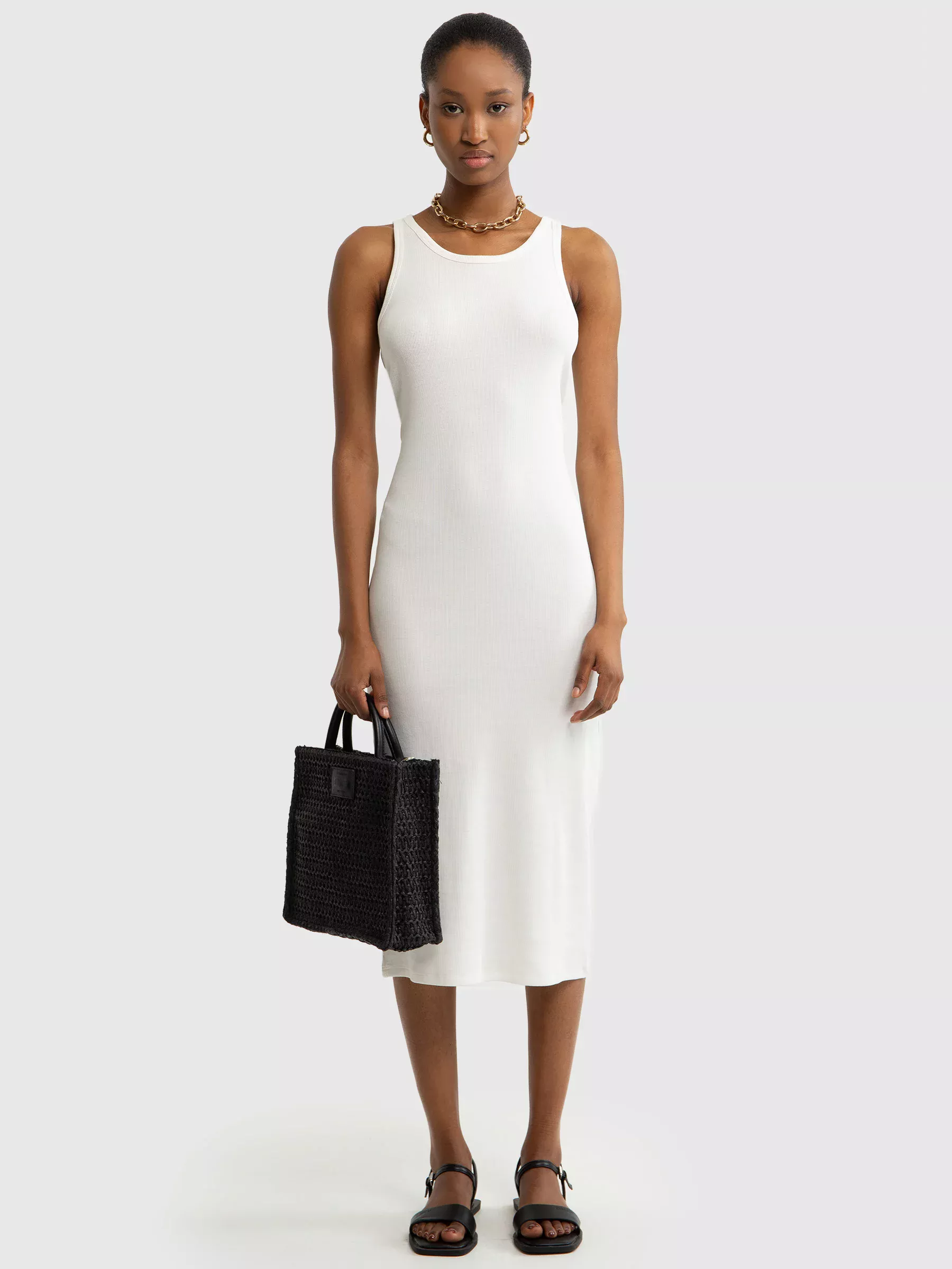 Sukienka damska midi biała Maxinassara 100