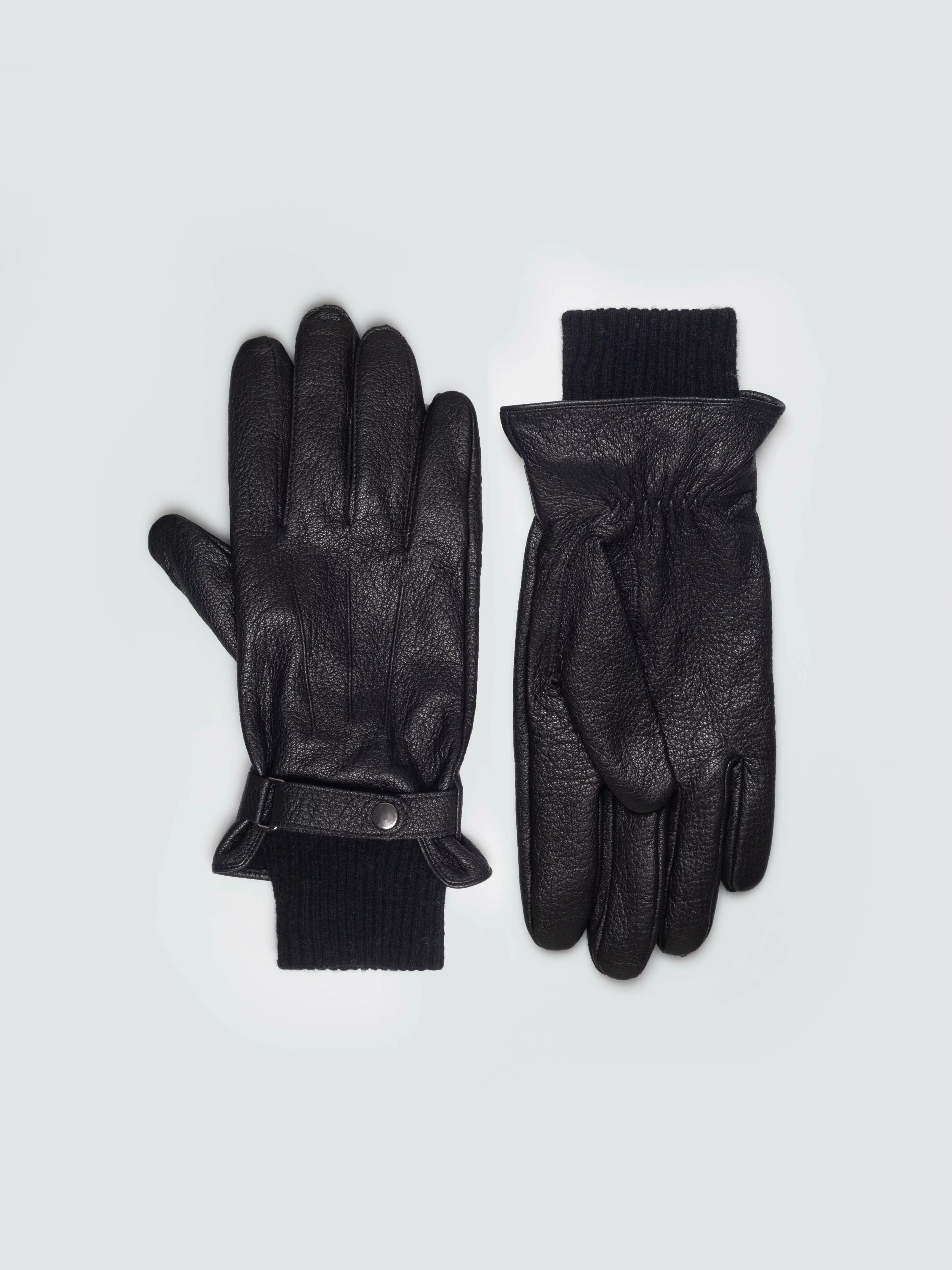 Rękawiczki męskie skórzane czarne Valery 906