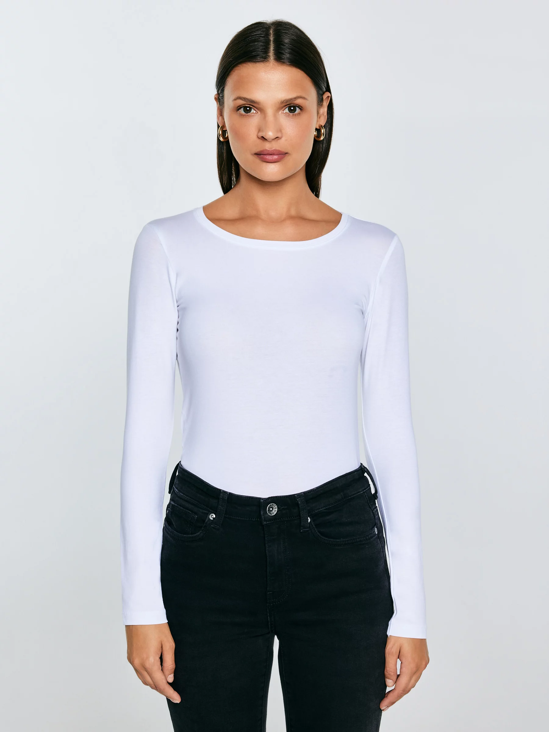 Bluzka damska z bawełny supima biała Supiclassicala 101