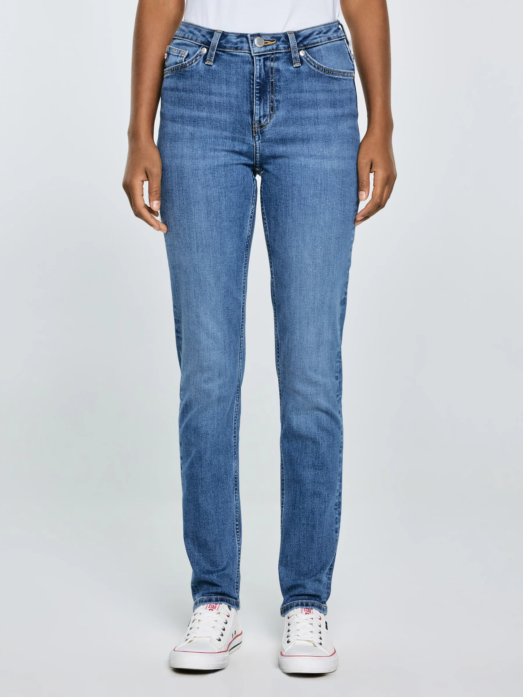 Jeansy damskie z wysokim stanem niebieskie Katrina High Waist 311