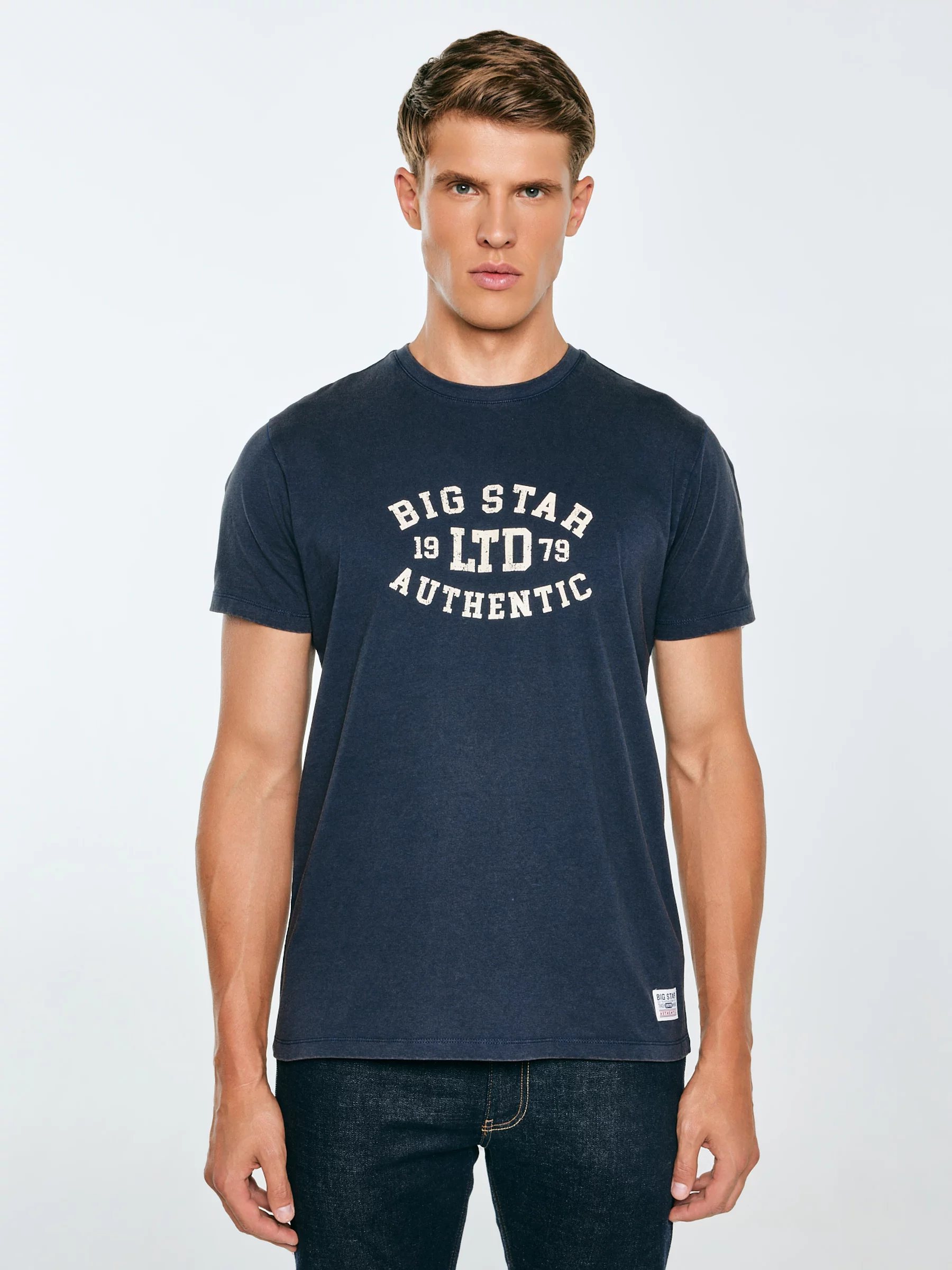 Koszulka męska z nadrukiem granatowa Teller 403