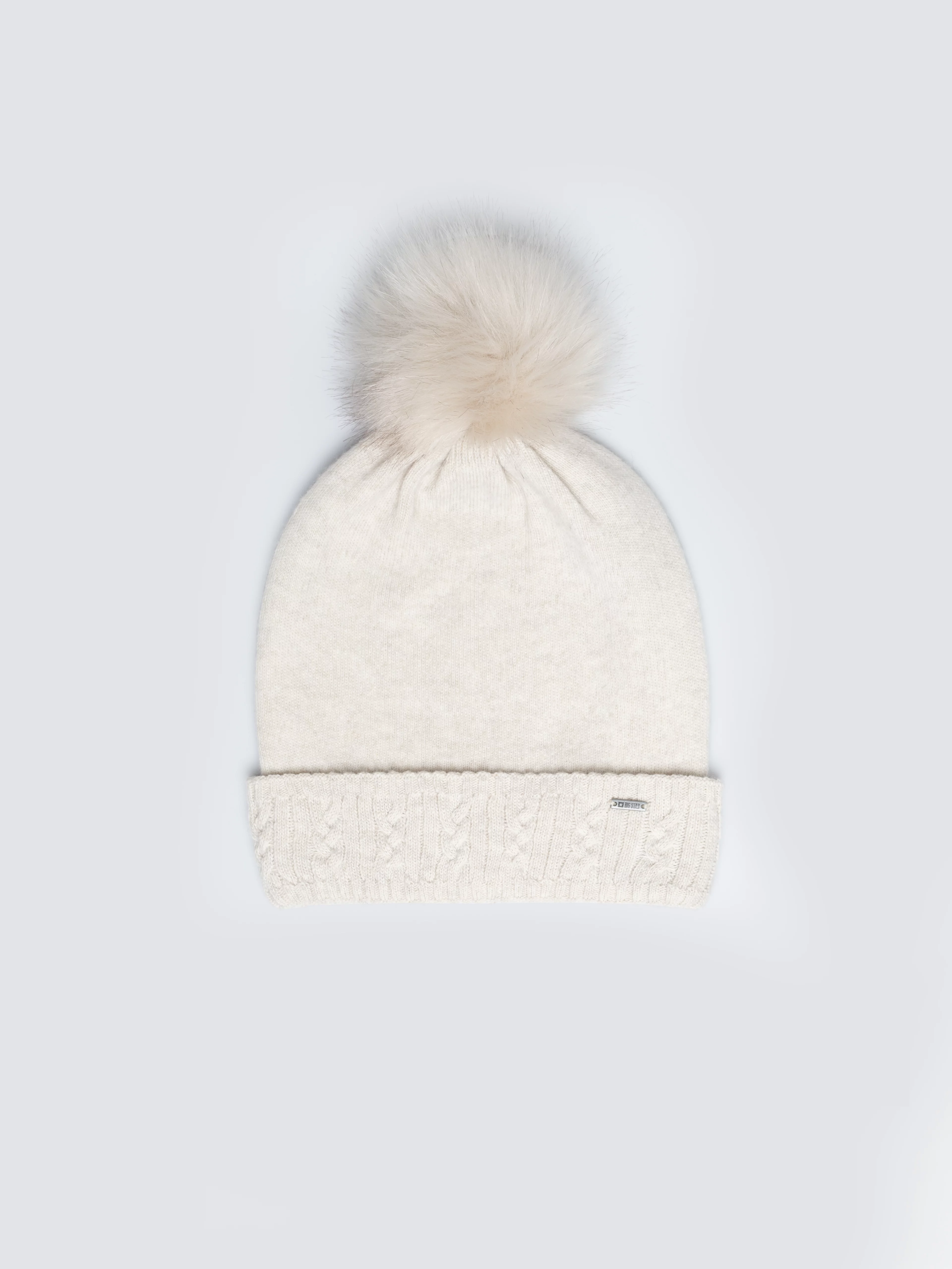 Czapka damska zimowa z pomponem perłowa Stanilo 103