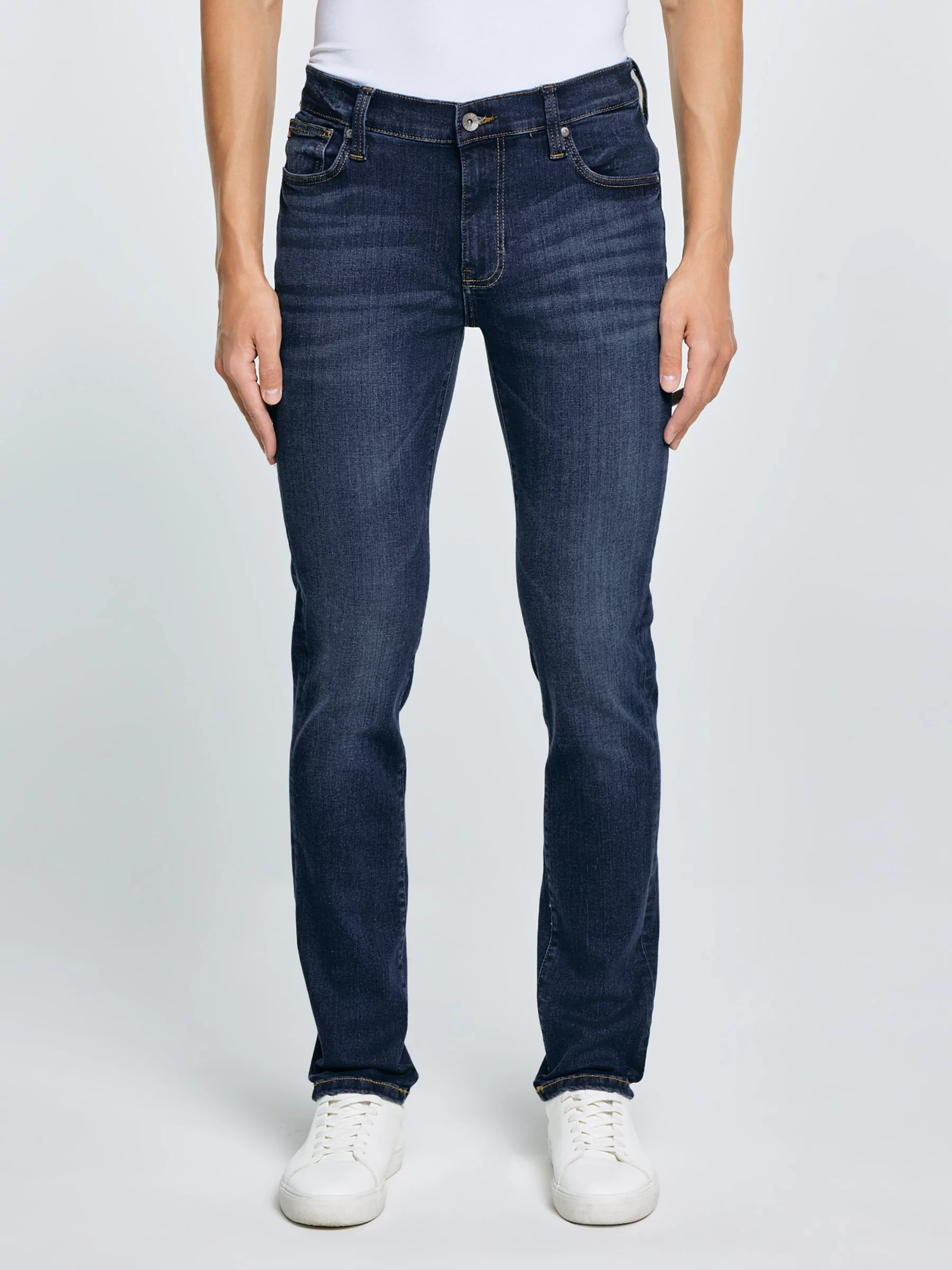 Jeansy męskie dopasowane granatowe Ronan 632