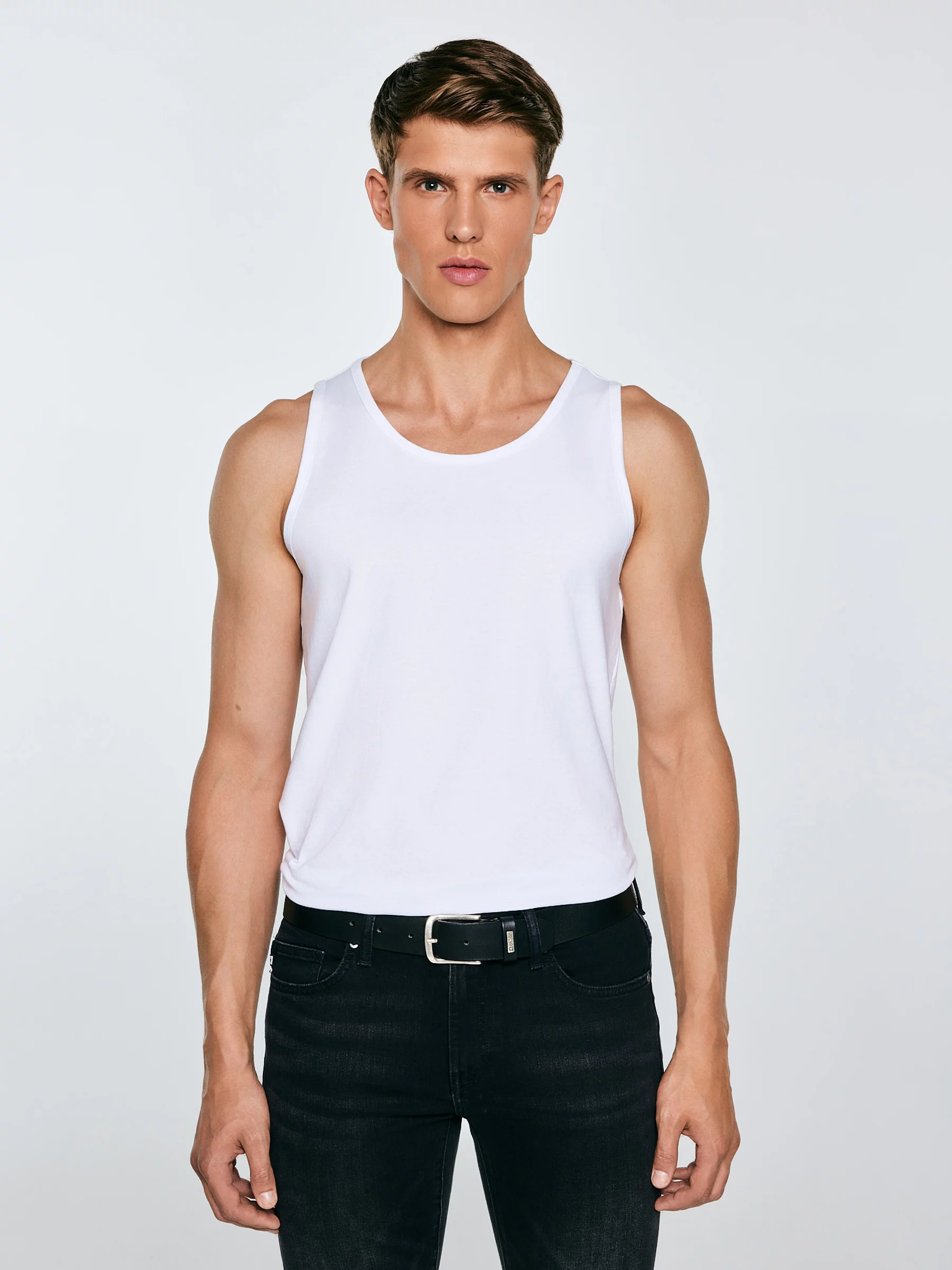 Koszulka męska bez rękawów biała Dero 101