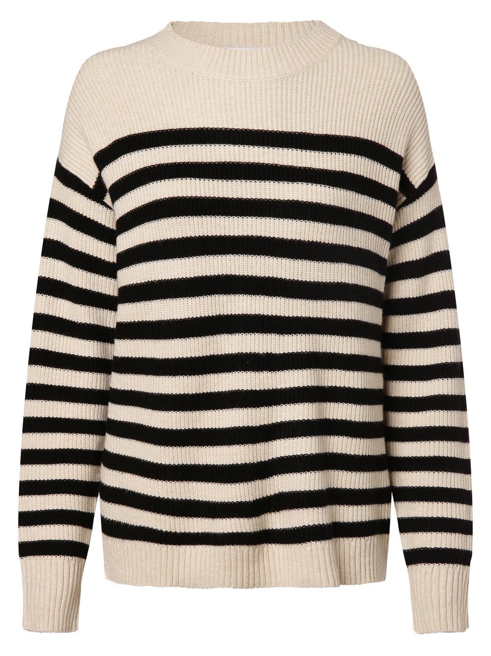 Vila Sweter damski Kobiety drobna dzianina beżowy|czarny w paski, L