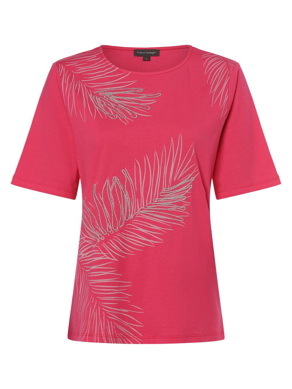 Franco Callegari Koszulka damska Kobiety Bawełna wyrazisty róż nadruk, L