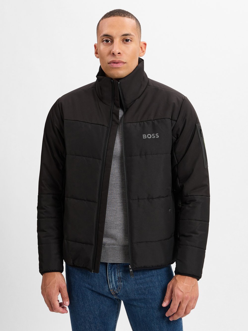 BOSS Green Męska kurtka pikowana - J_Harmar 4 Mężczyźni czarny jednolity, XXL
