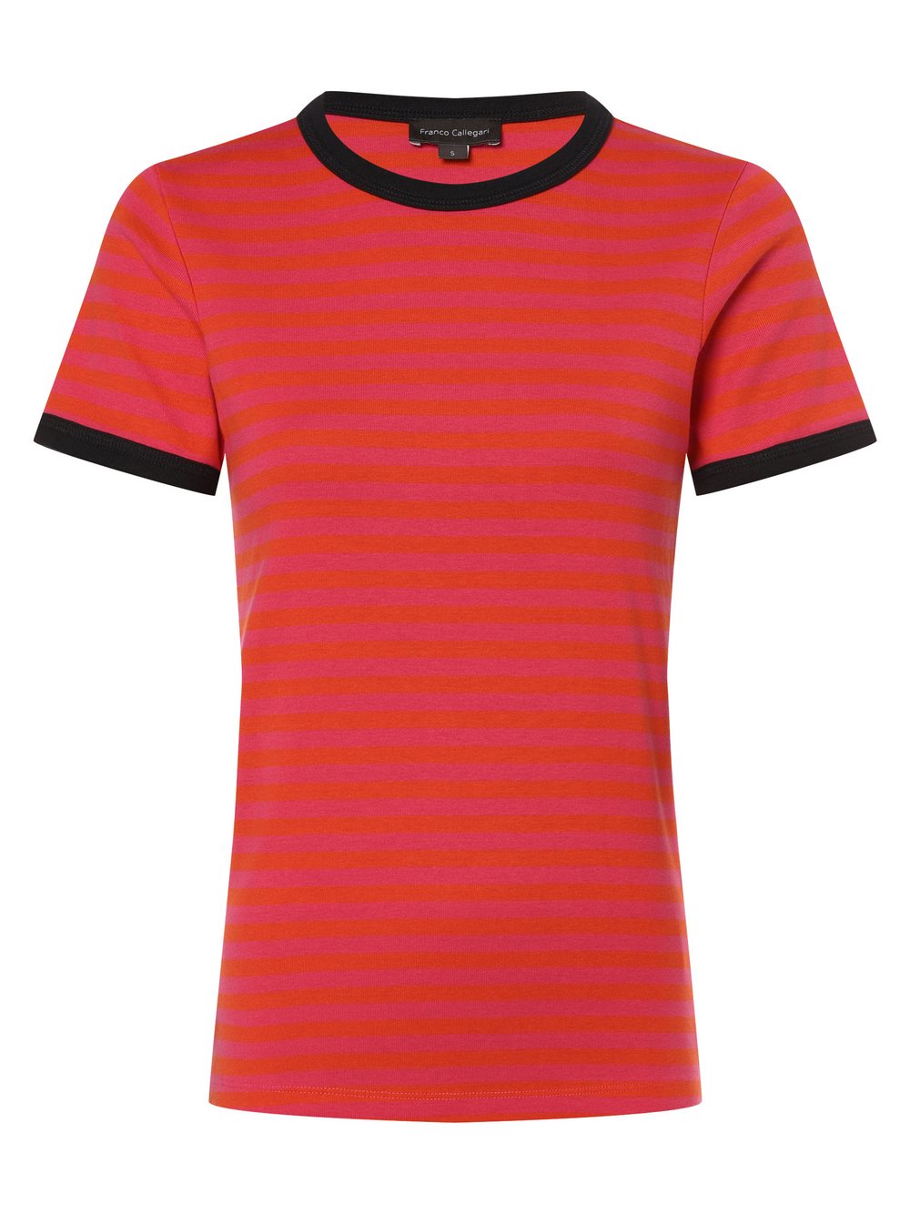Franco Callegari Koszulka damska Kobiety Bawełna wyrazisty róż|pomarańczowy w paski, XXL