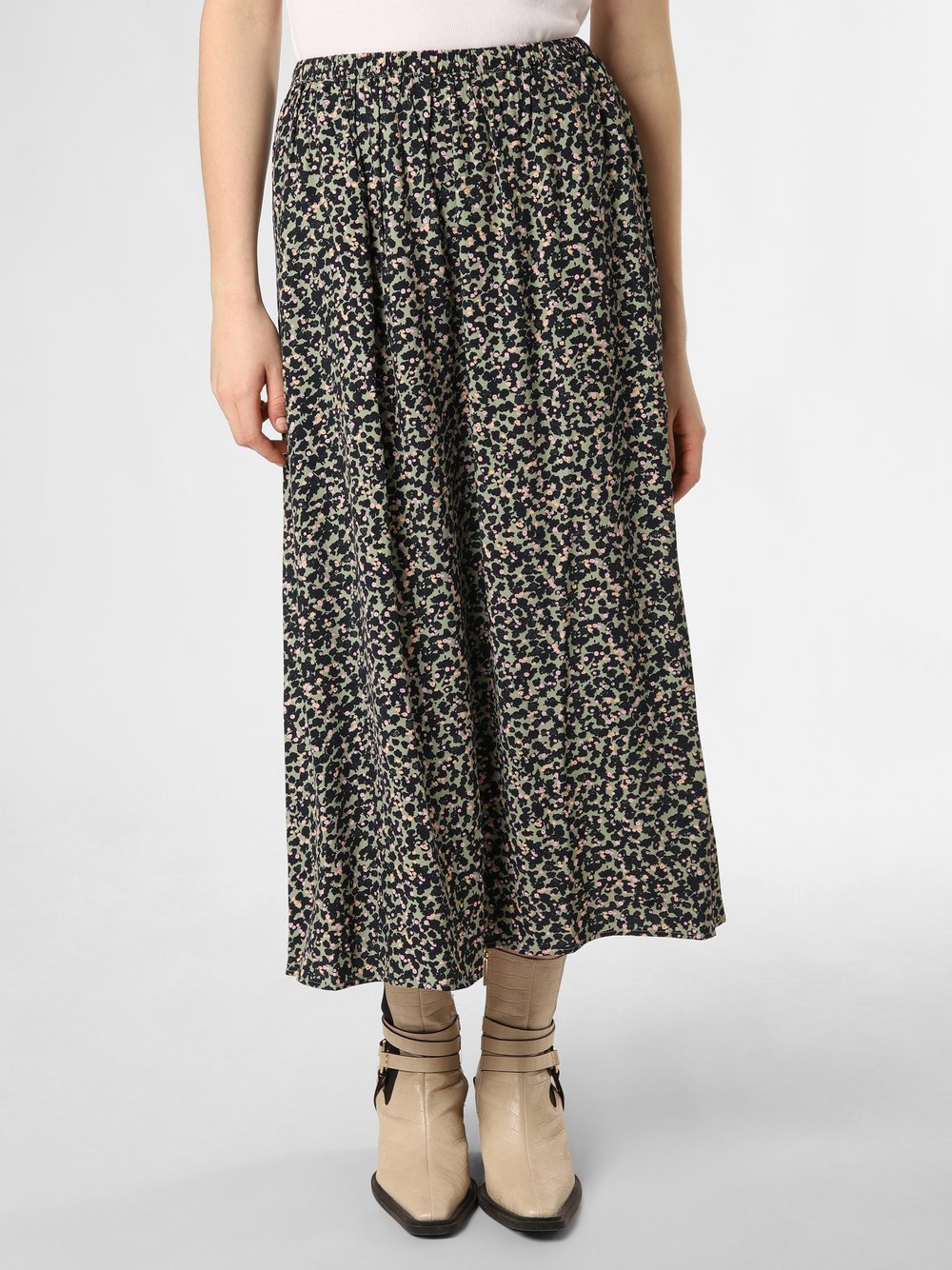 mbyM Spódnica damska - Aveline-M Kobiety wiskoza niebieski|zielony|różowy wzorzysty, S