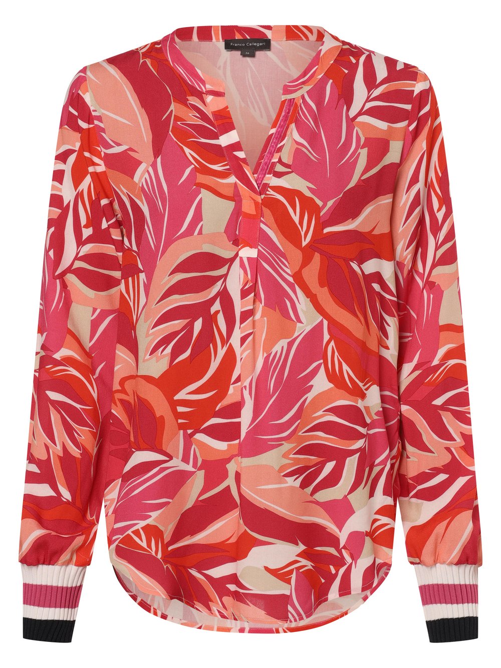 Franco Callegari Bluzka damska Kobiety wiskoza wyrazisty róż|czerwony wzorzysty, 42