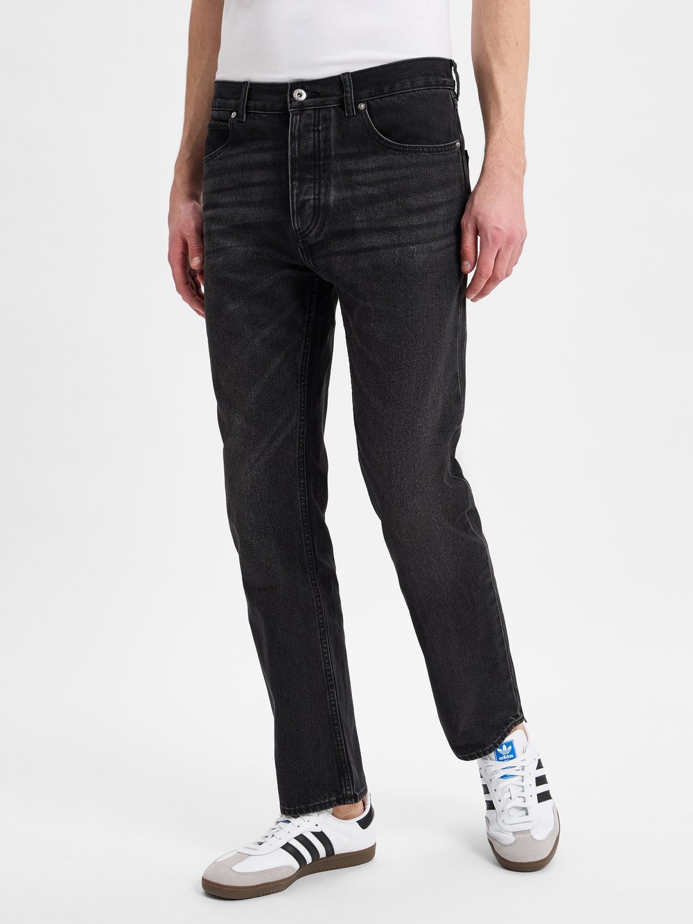 HUGO BLUE Dżinsy o prostym kroju - Jonah Mężczyźni Bawełna szary|czarny jednolity, 33-32