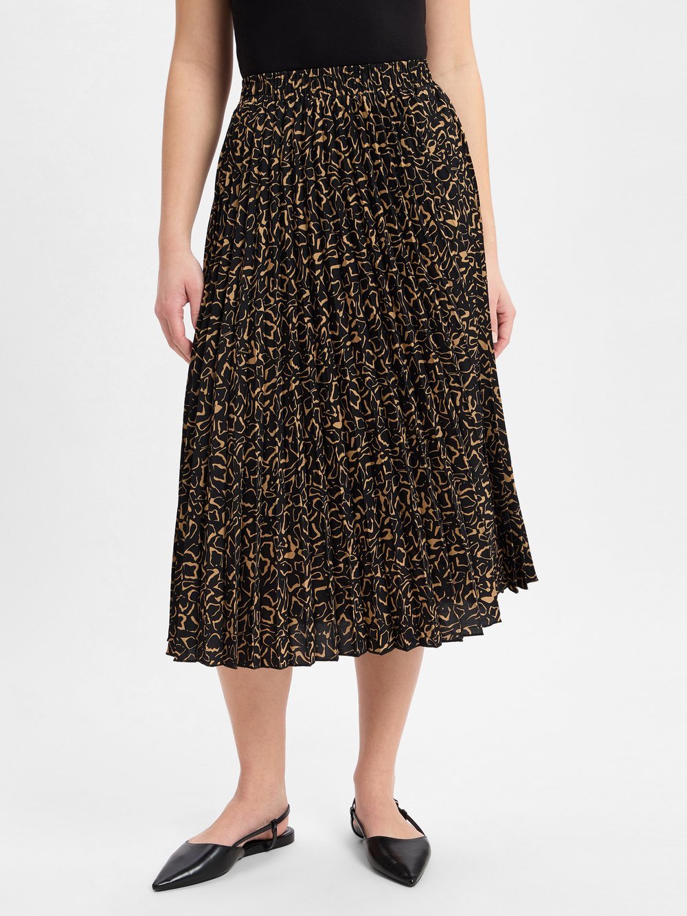 Franco Callegari Damska spódnica plisowana Kobiety czarny wzorzysty, 40
