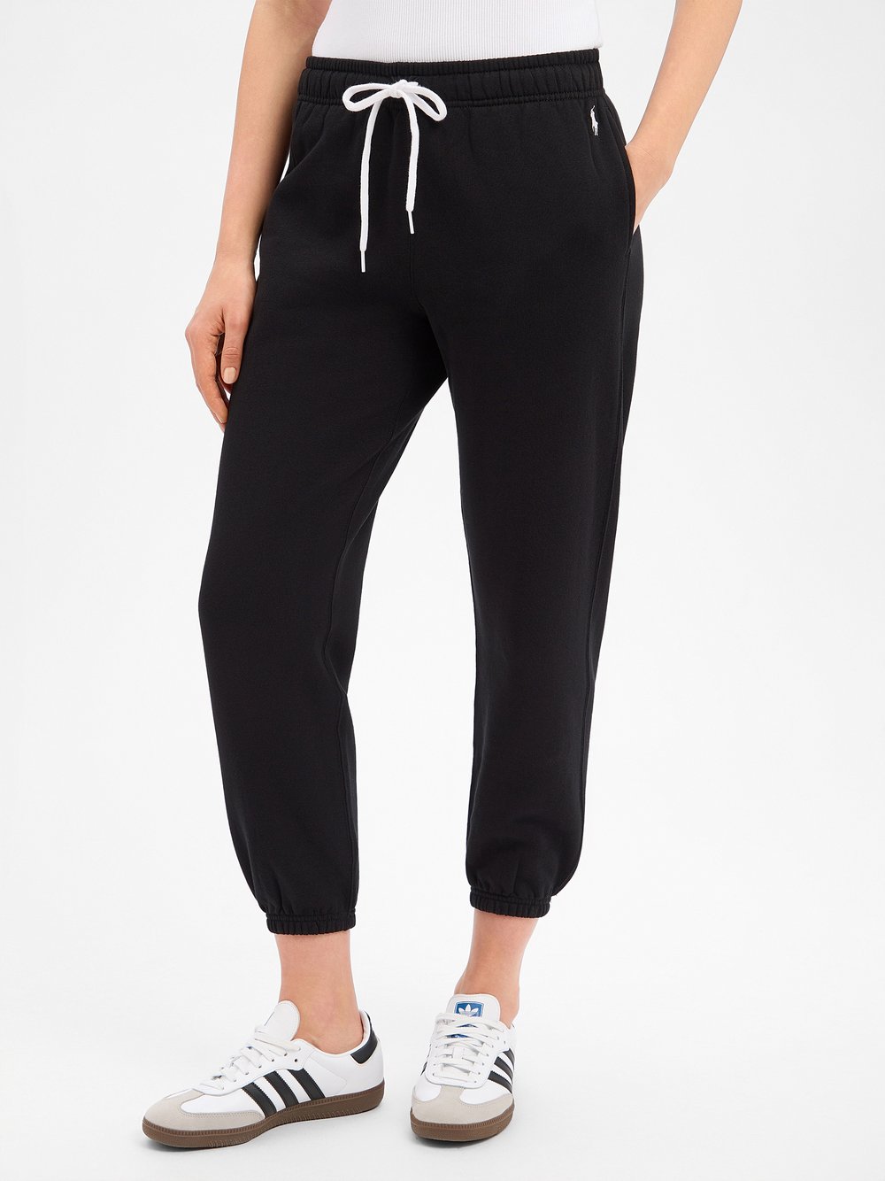 Polo Ralph Lauren Damskie spodnie do biegania Kobiety Materiał dresowy niebieski jednolity, M