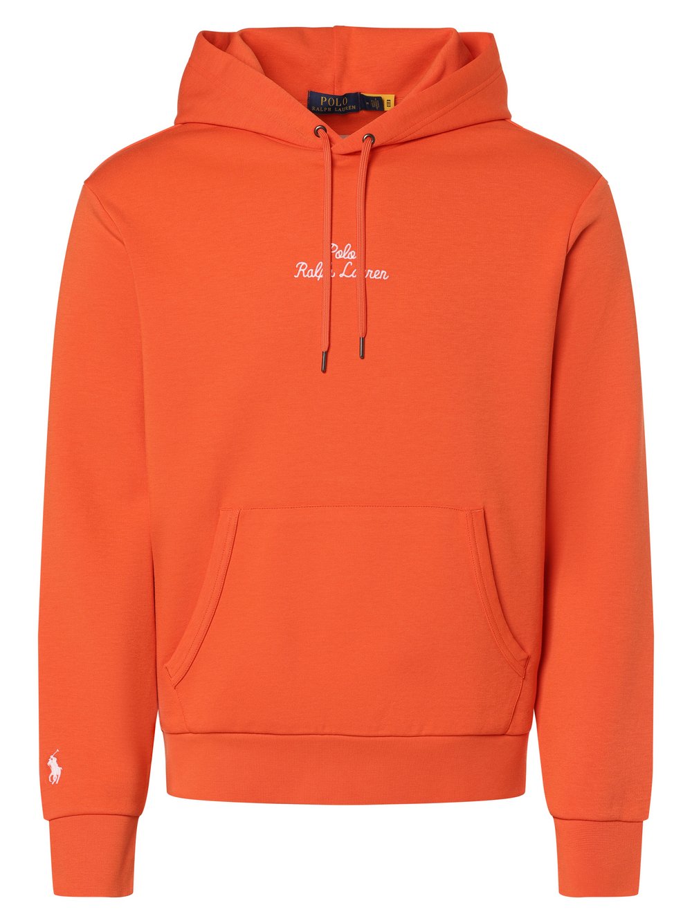 Polo Ralph Lauren Męski sweter z kapturem Mężczyźni Bawełna pomarańczowy jednolity, M